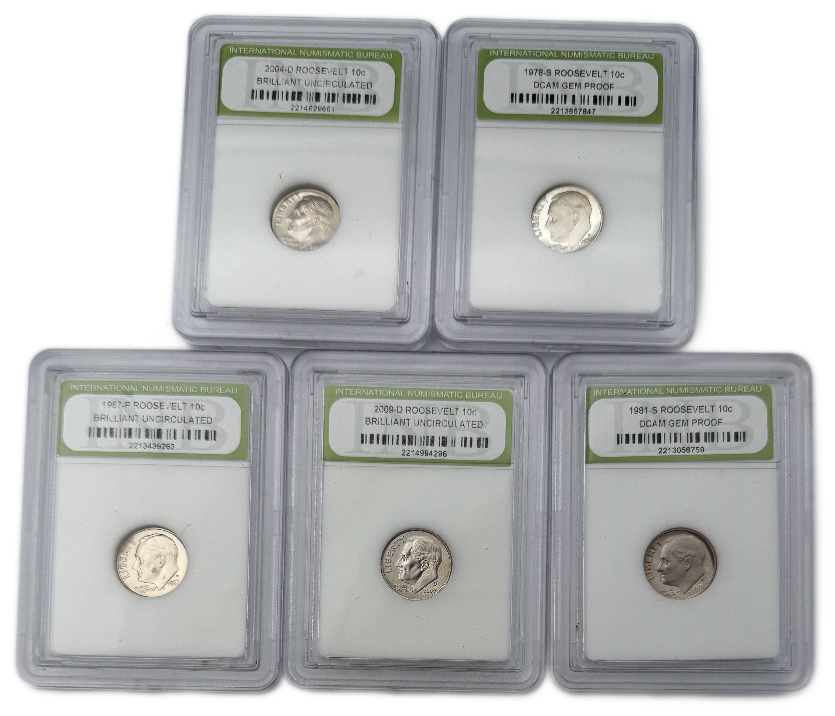 USA - Set of 10 10 cent coins from 1978, 1981, 1985, 1987, 1988, 1999, 2004, 2009 varying conditions and dates in ... - 1 1