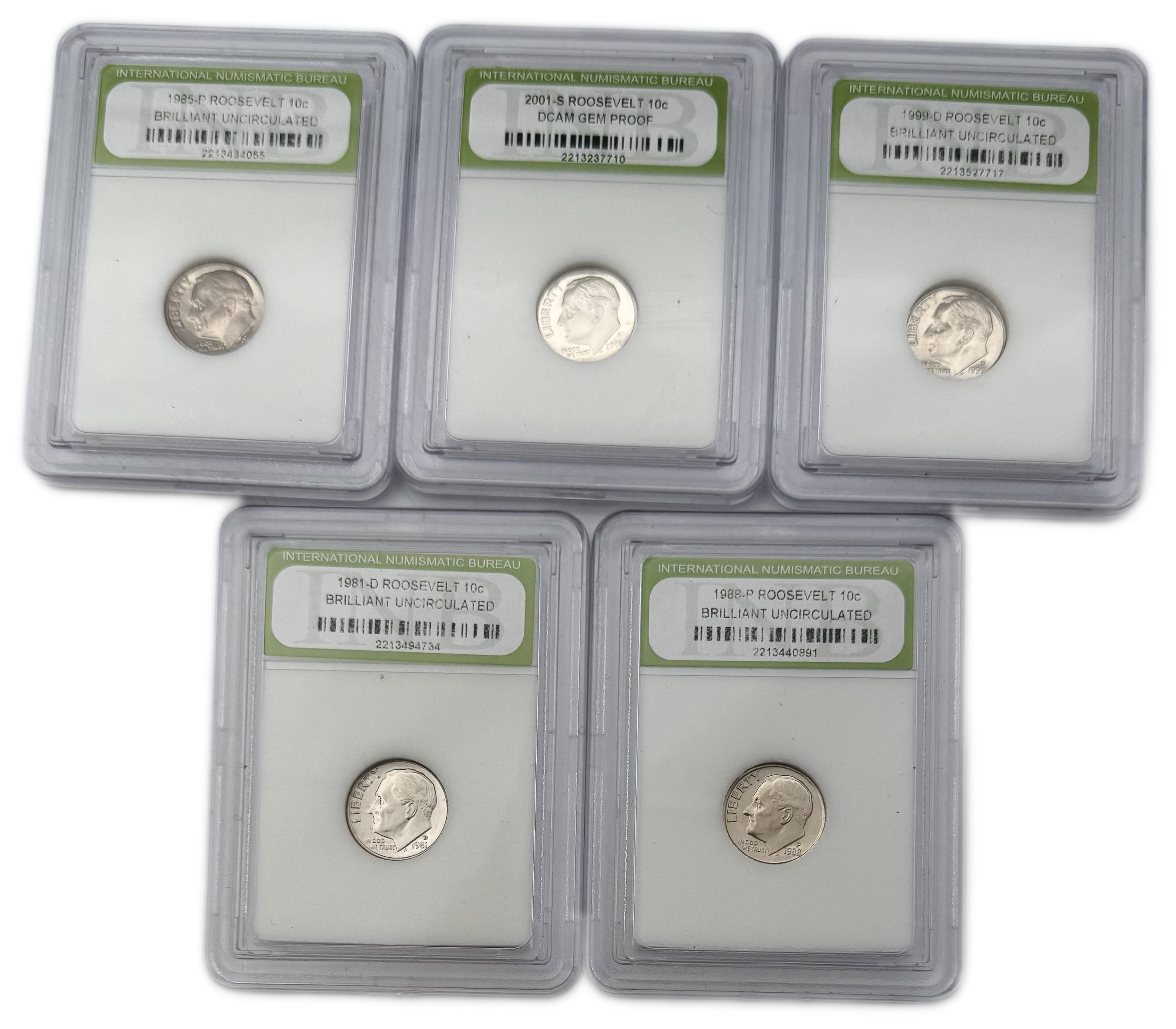 USA - Set of 10 10 cent coins from 1978, 1981, 1985, 1987, 1988, 1999, 2004, 2009 varying conditions and dates in ... - 1 3