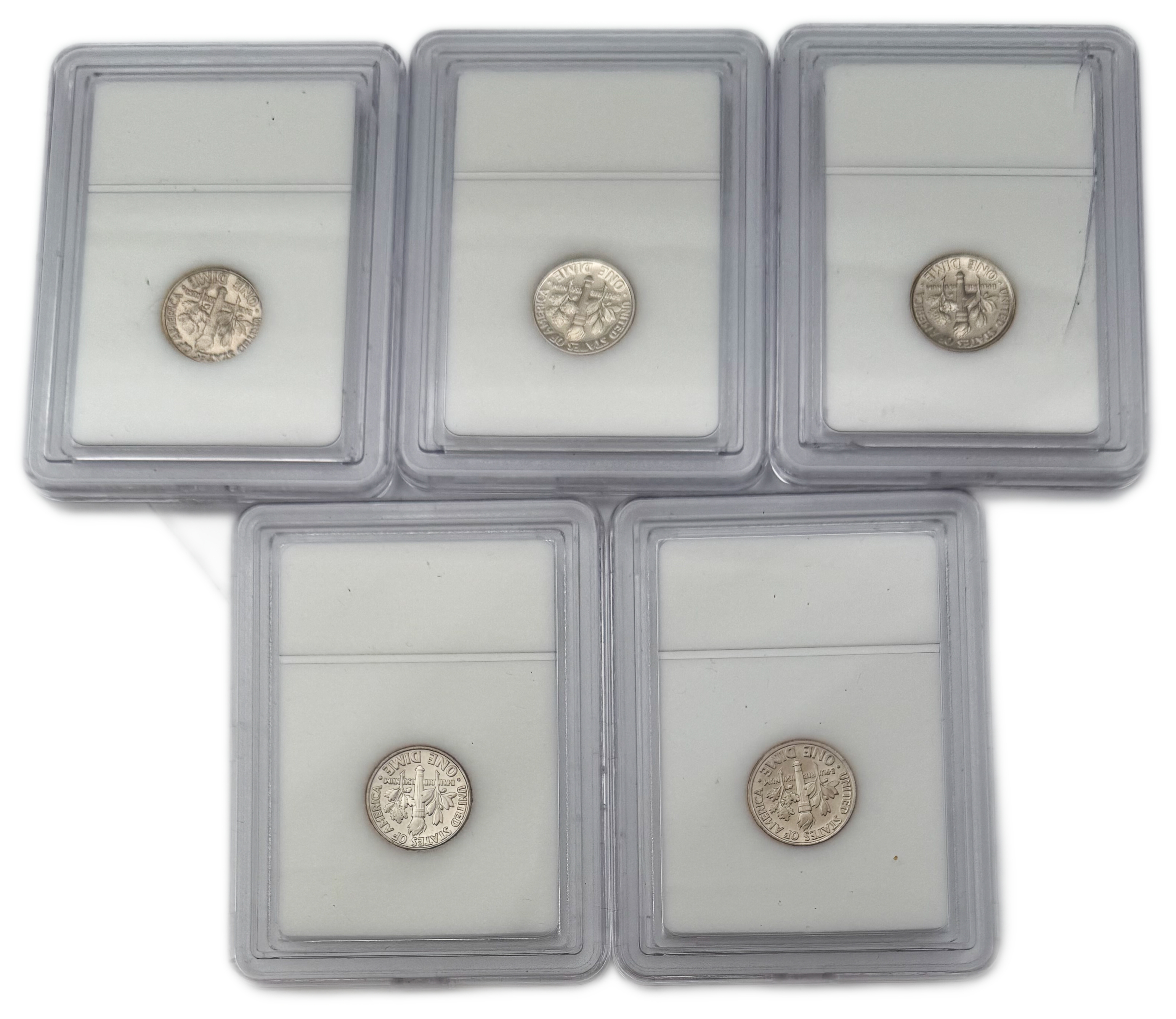 USA - Set of 10 10 cent coins from 1978, 1981, 1985, 1987, 1988, 1999, 2004, 2009 varying conditions and dates in ... - 1 4