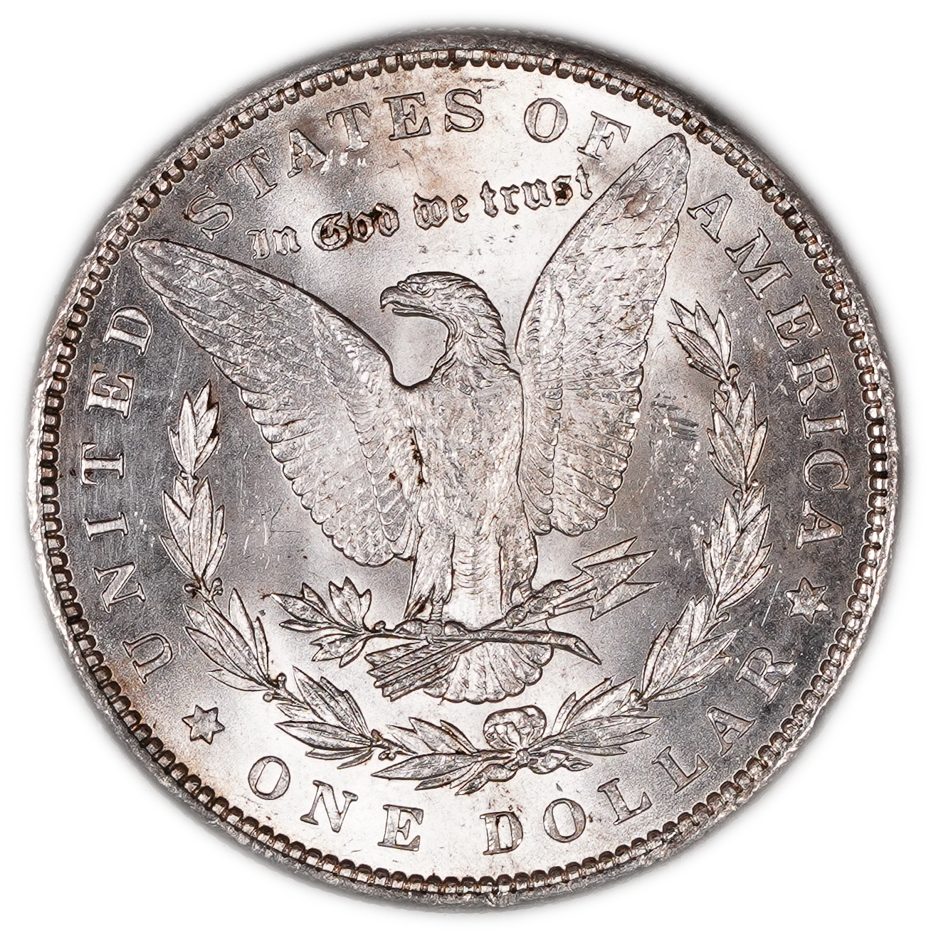USA - 1 Morgan Dollar 1890 - UNC - 900 silver, 26.73g (net 24.05g, 0.77 oz), 38.1 mm. - 1 1