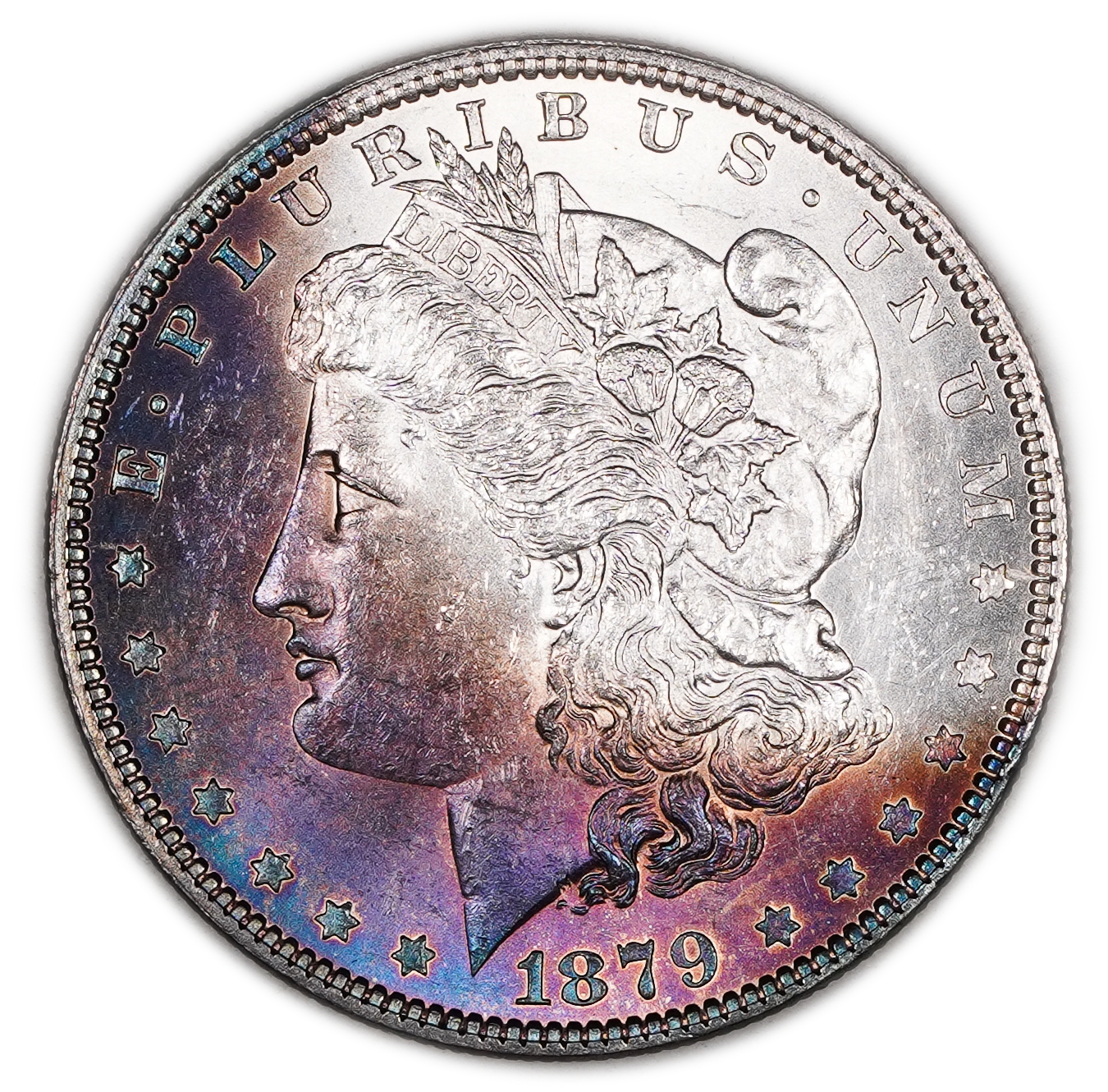 USA - 1 Morgan Dollar 1879 - UNC - 900 silver, 26.73g (net 24.05g, 0.77 oz), 38.1 mm. - 1 0