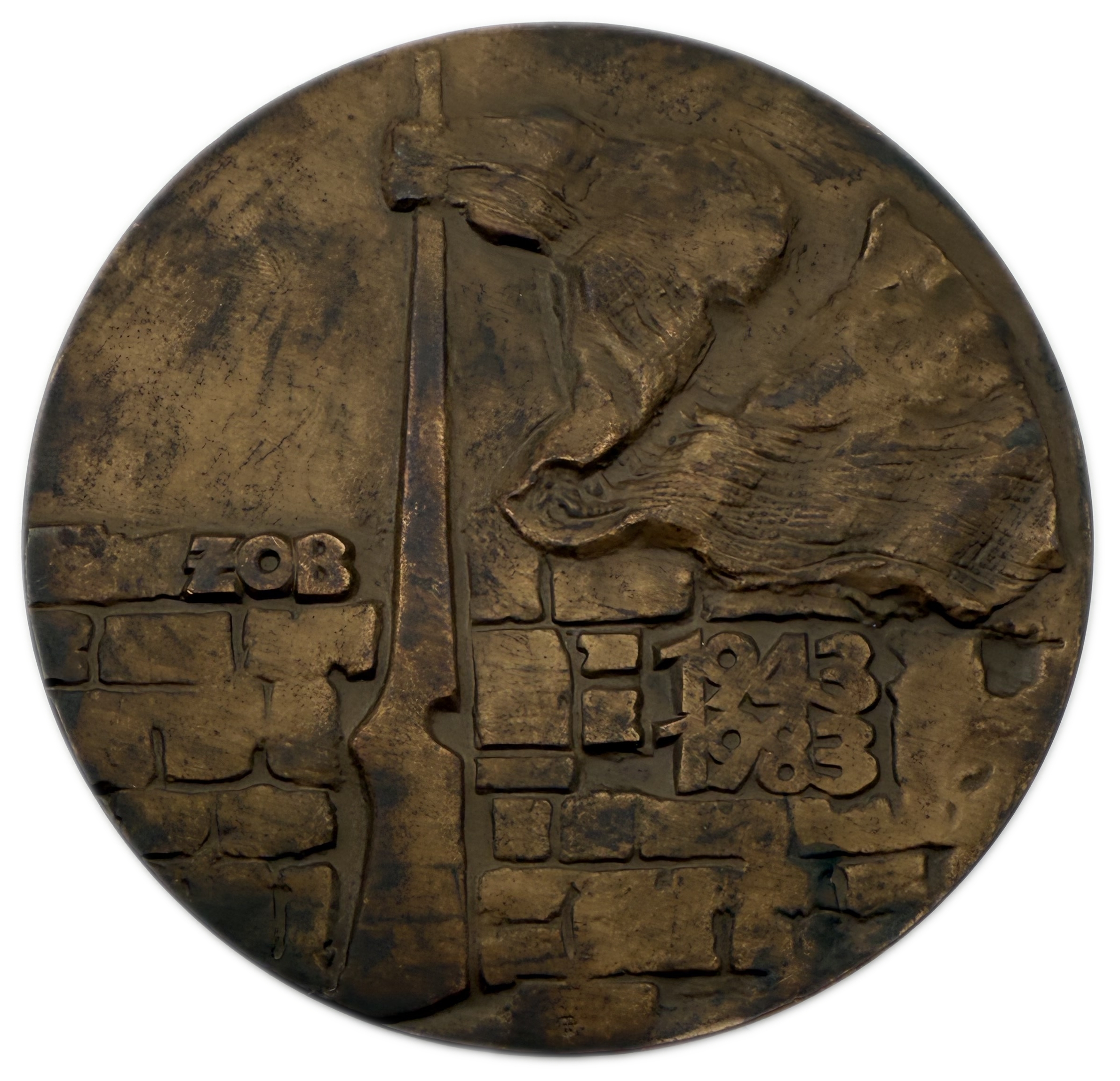 Judaica / Zionism - Poland, Medal commemorating the 40th anniversary of the Warsaw Ghetto Uprising - 1983 - 1 1