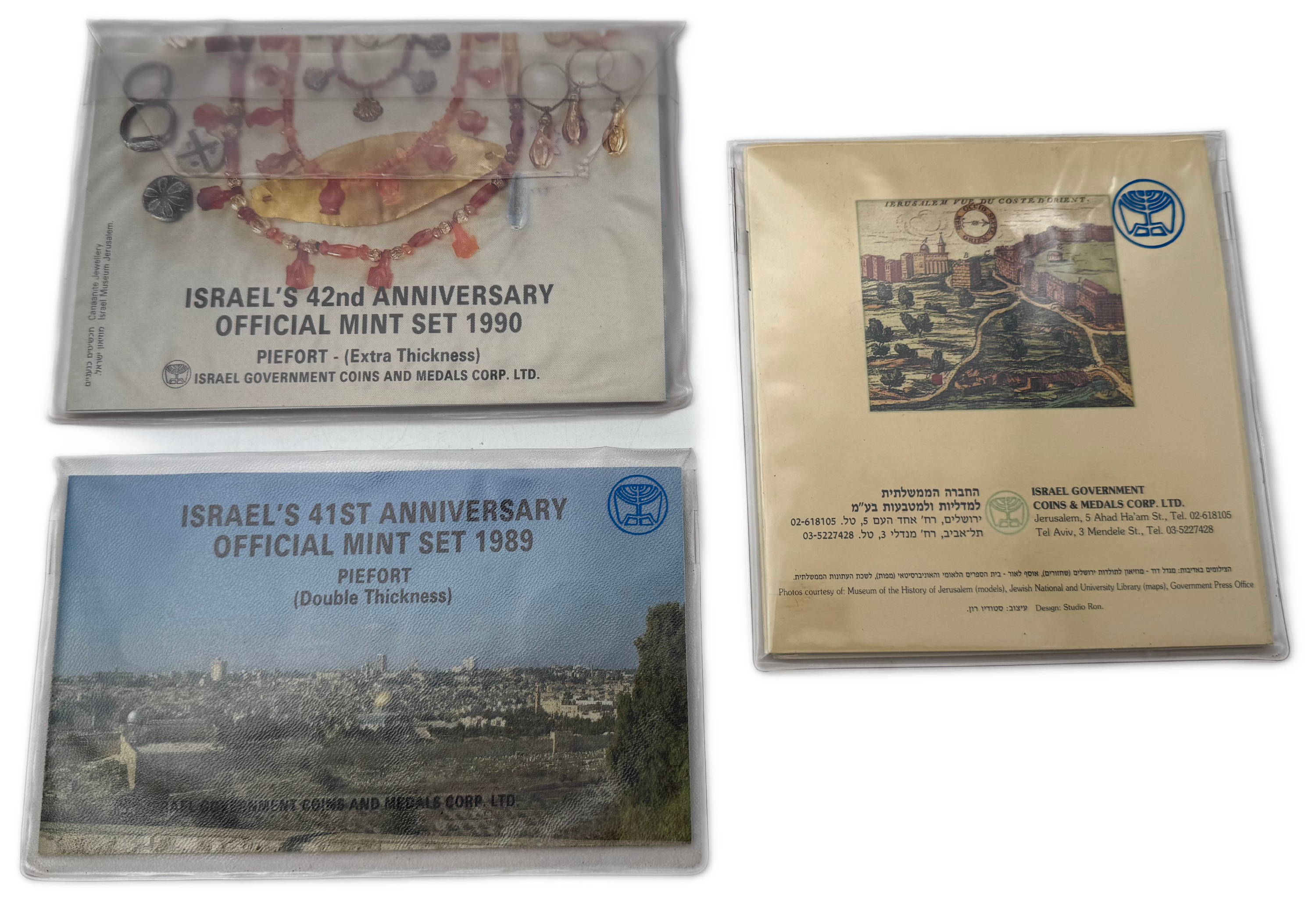 Israel - Set of 3 Coin Sets, 1980, from the New Shekel Series - Published by the Government Coin and Medal Company - 1 1