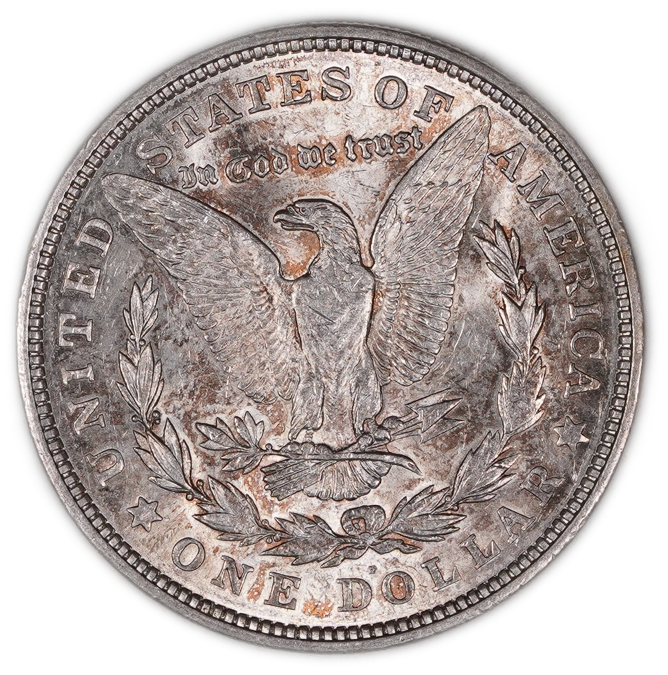 USA - 1 Morgan Dollar 1921 D - UNC - 900 silver, 26.73g (net 24.05g, 0.77 oz), 38.1 mm. - 1 1