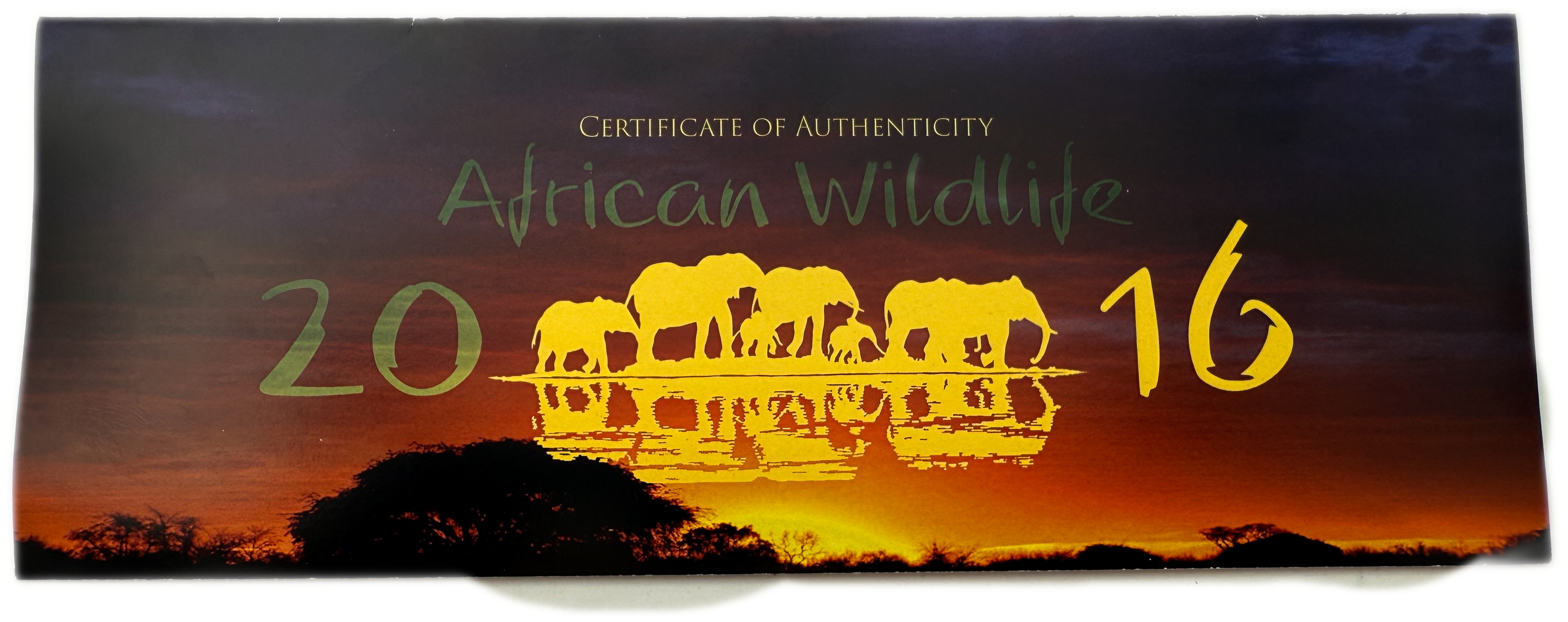 Somalia - 25, 50, 100 & 200 Shilling 2016 African Somalia Wildlife Sunset Set - (Rutehnium Colour) - 1/4 oz - 2 oz ... - 1 4