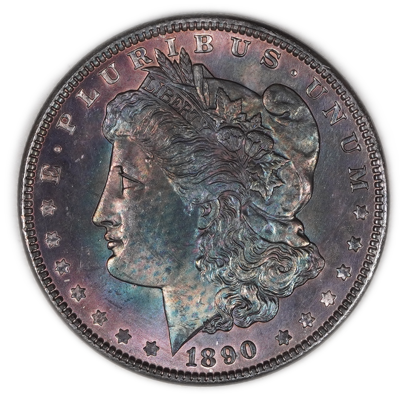 USA - 1 Morgan Dollar 1890 - UNC - 900 silver, 26.73g (net 24.05g, 0.77 oz), 38.1 mm. - 1 0