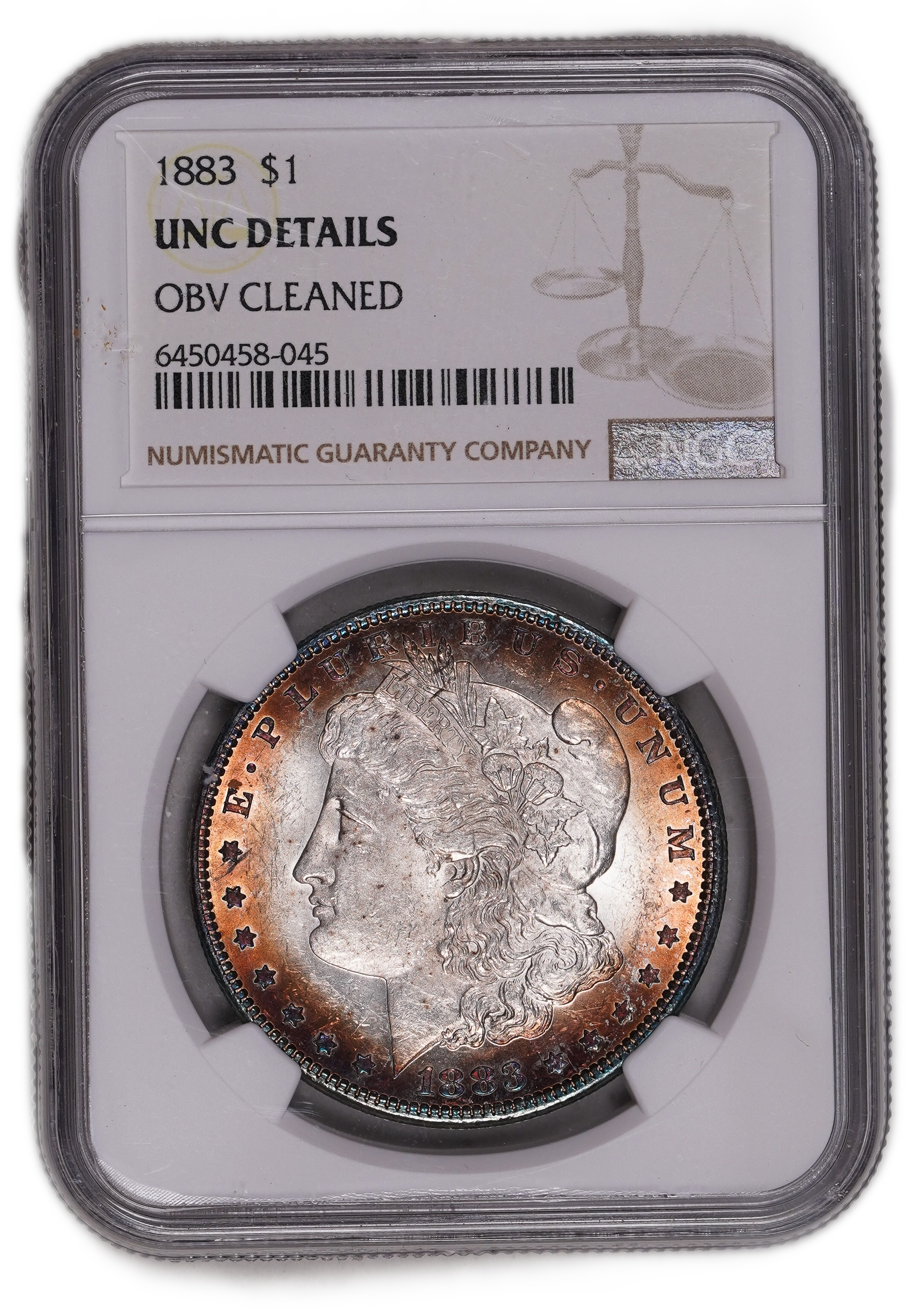 USA - 1 Morgan Dollar 1883 - NGC UNC DETAILS - 900 silver, 26.73g (net 24.05g, 0.77 oz), 38.1 mm. - 1 0