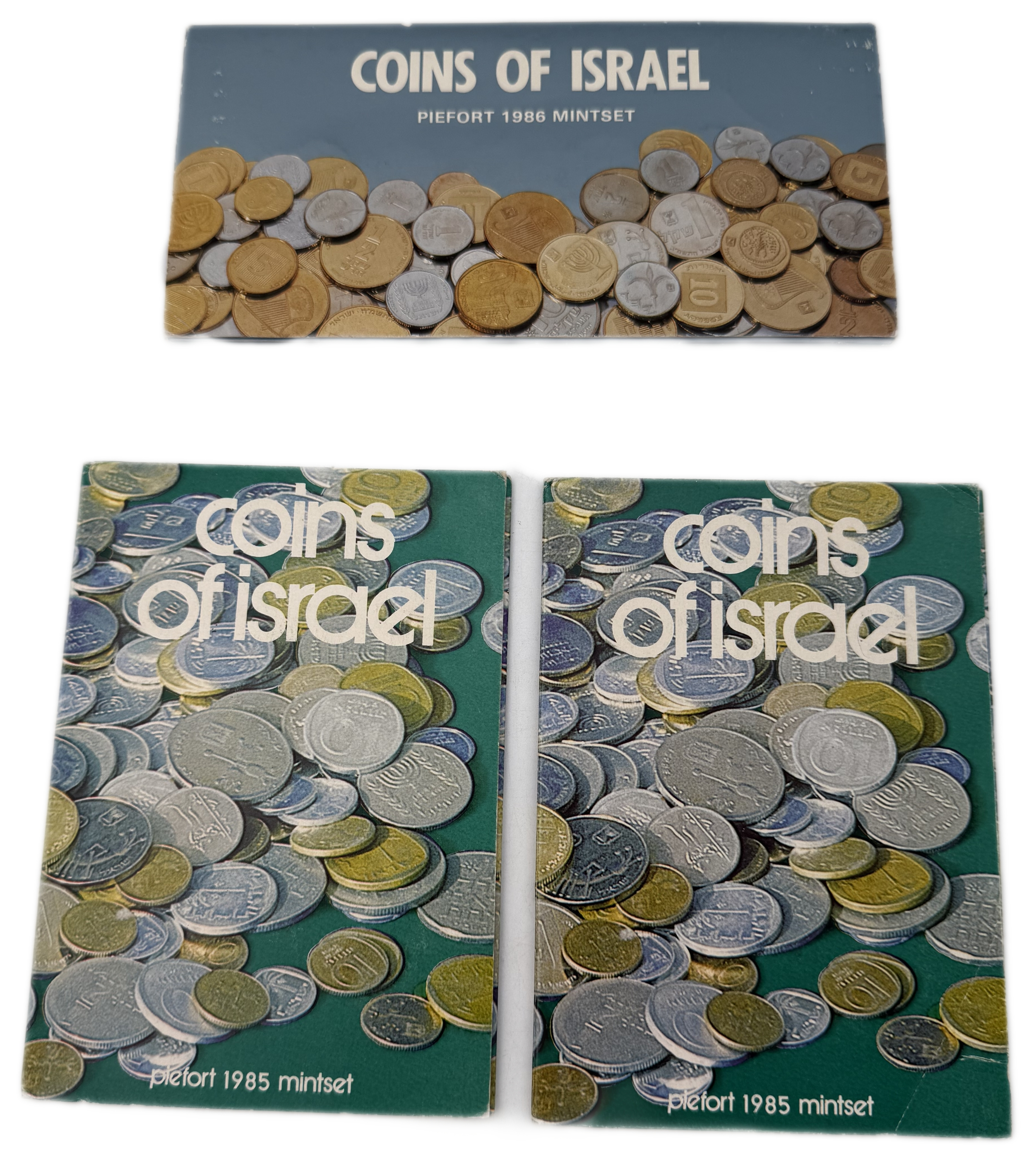Israel - Set of 3 Coin Sets, 1980, New Shekel Series, Double Thickness - Issued by the Government Coin and Medal Company - 1 1
