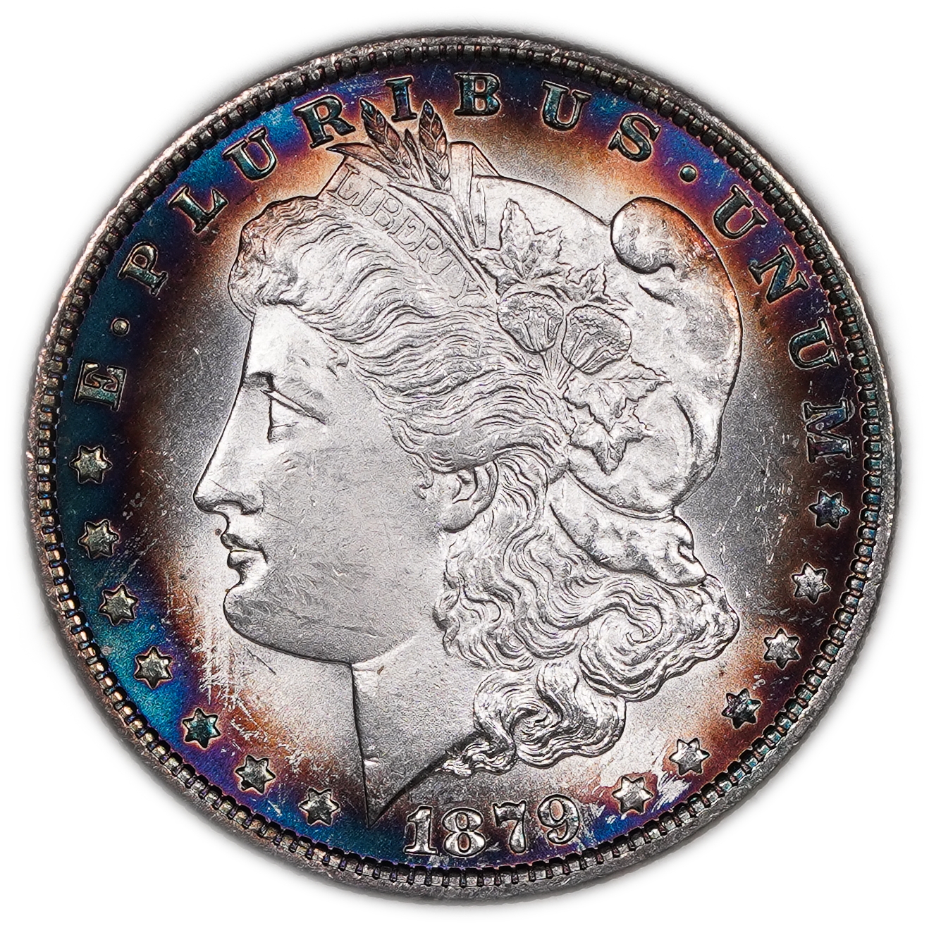 USA - 1 Morgan Dollar 1879 O - UNC - 900 silver, 26.73g (net 24.05g, 0.77 oz), 38.1 mm. - 1 0