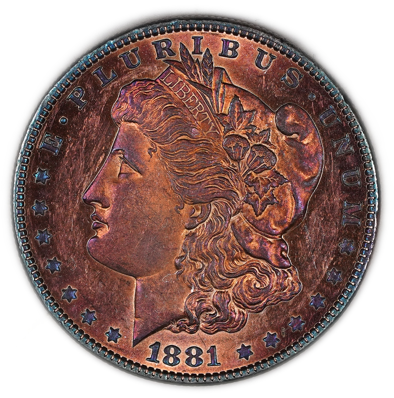 USA - 1 Morgan Dollar 1881 O - UNC - 900 silver, 26.73g (net 24.05g, 0.77 oz), 38.1 mm. - 1 0