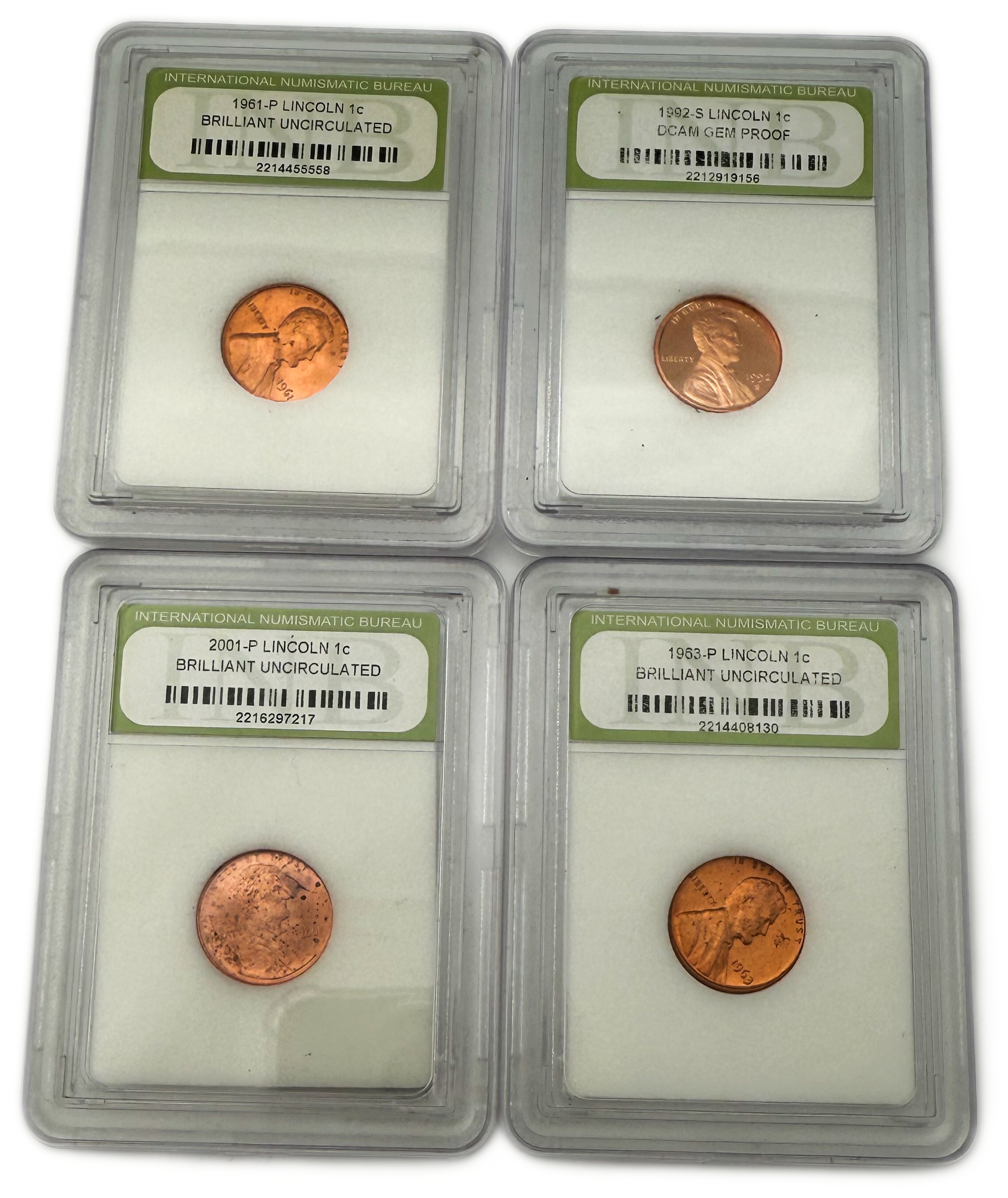 USA - Set of 14 1 cent coins from 1953, 1961, 1966, 1967, 1972, 1977, 1980, 1992, 2001, 2004, 2009, varying ... - 1 3