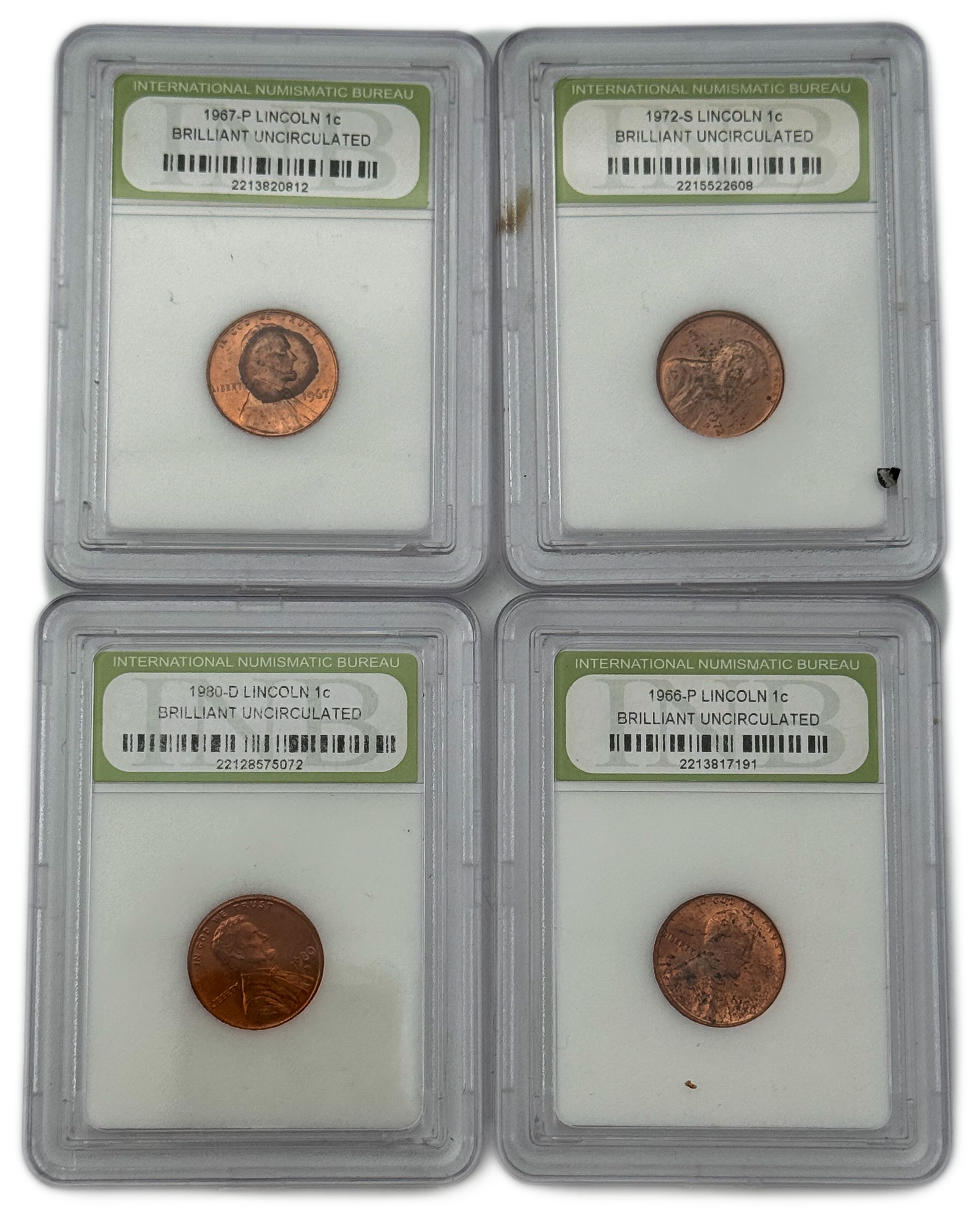 USA - Set of 14 1 cent coins from 1953, 1961, 1966, 1967, 1972, 1977, 1980, 1992, 2001, 2004, 2009, varying ... - 1 1