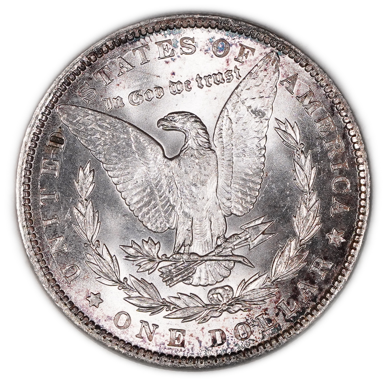 USA - 1 Morgan Dollar 1891 - UNC - 900 silver, 26.73g (net 24.05g, 0.77 oz), 38.1 mm. - 1 1