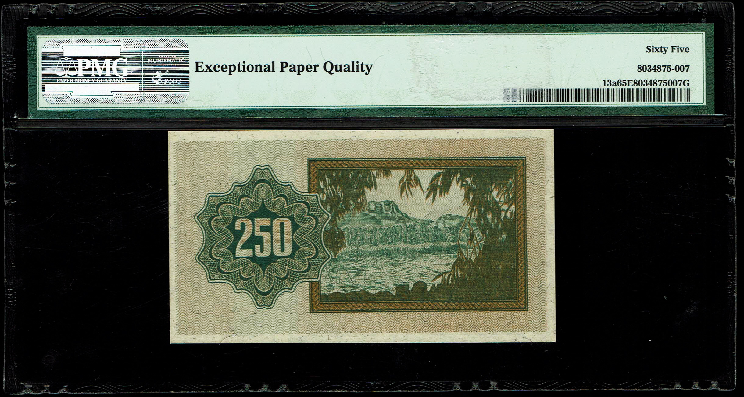 Israel - 250 Prutah 1953 - PMG 65 EPQ - "With Menorah" - Prefix A - 1 1