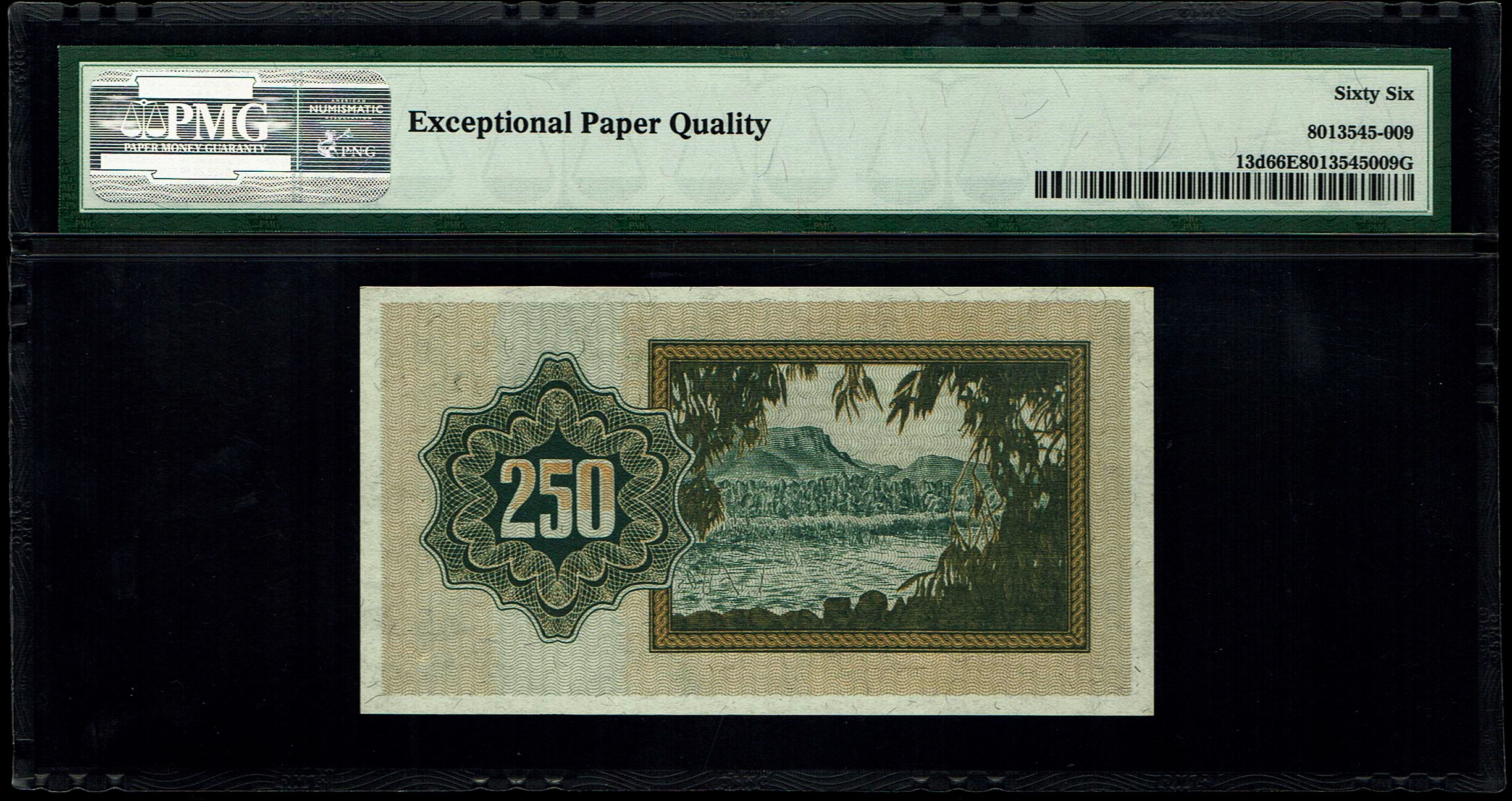 Israel - 250 Prutah 1952 - "Menorah left" - Consecutive serial numbers - PMG 66 EPQ - Prefix C - 1 4