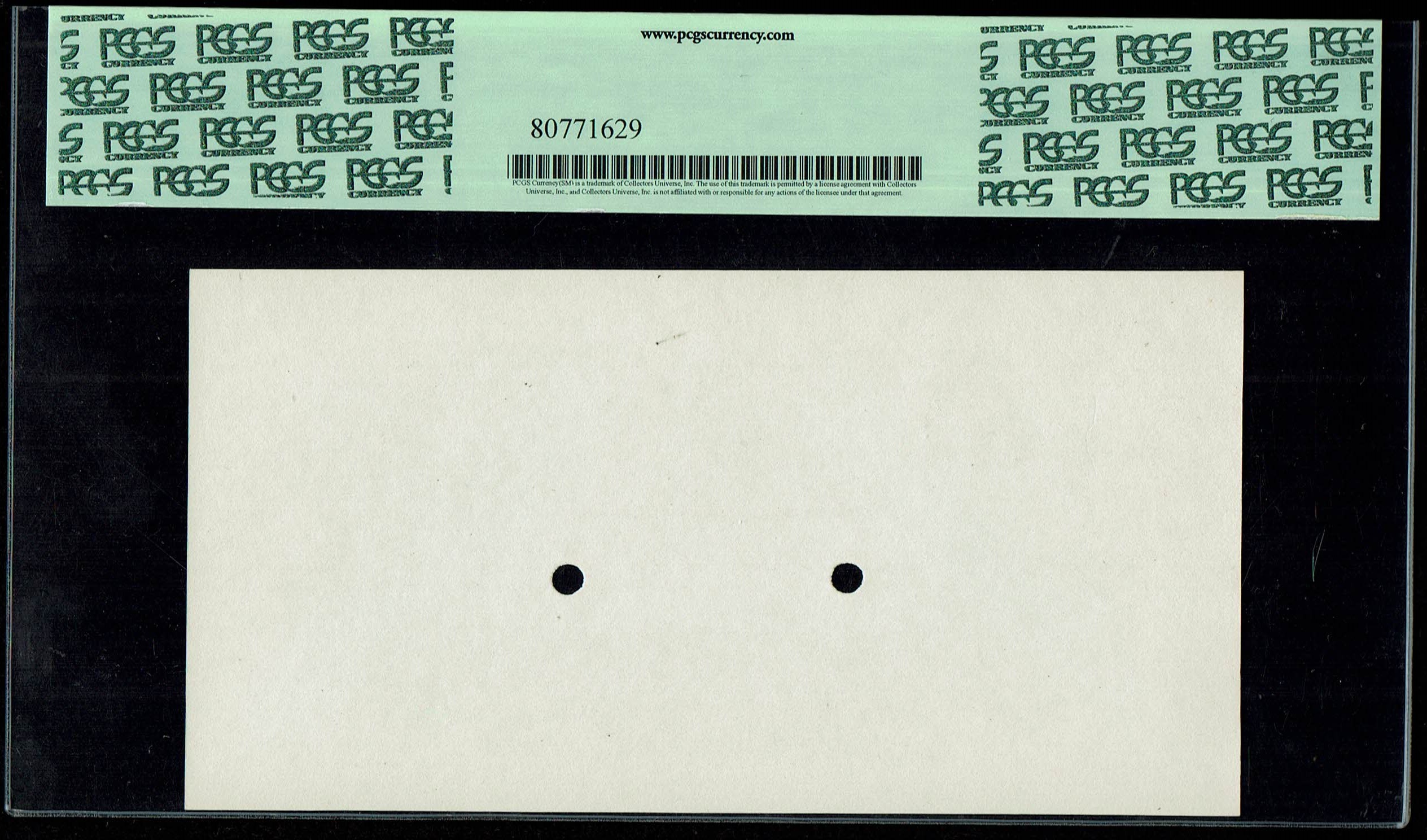 Israel - Progressive proof, black printing stage for the background of 10 Pounds (Lirot) 1952 banknote - PCGS 64 PPQ - 1 1