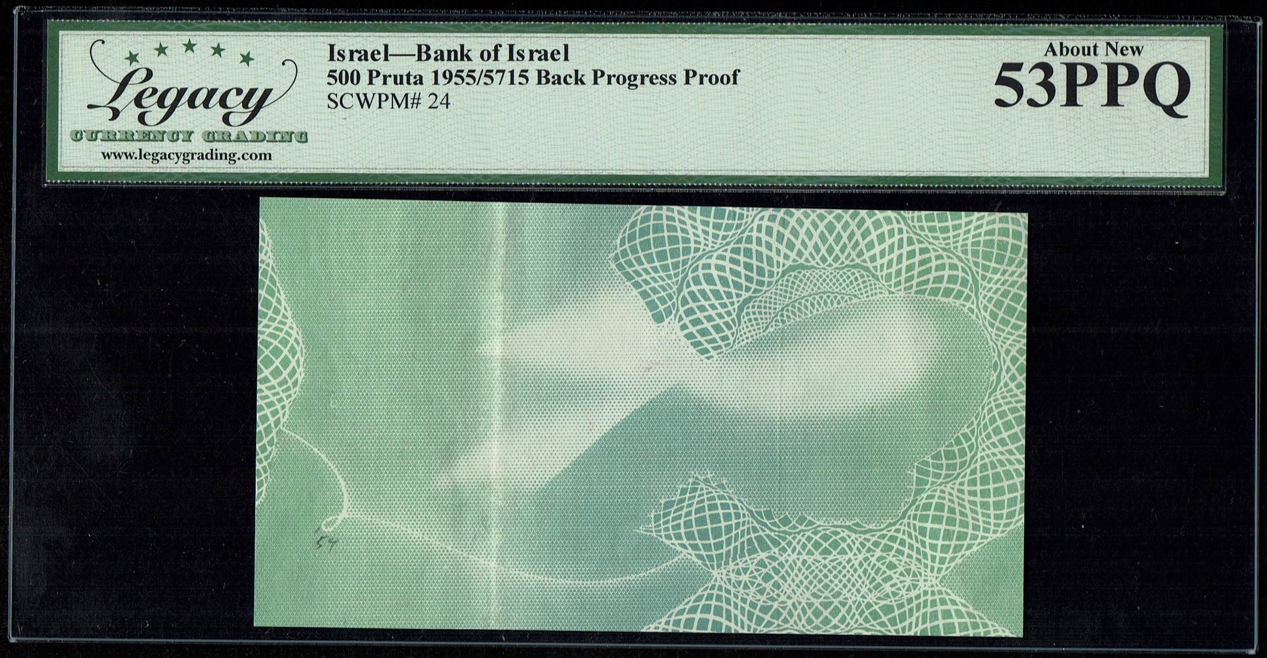 Israel - 500 Pruta 1955 - Set of 4 different progressive proof banknotes - Legacy 30, 53 PPQ, PMG 55, 58 - 1 4