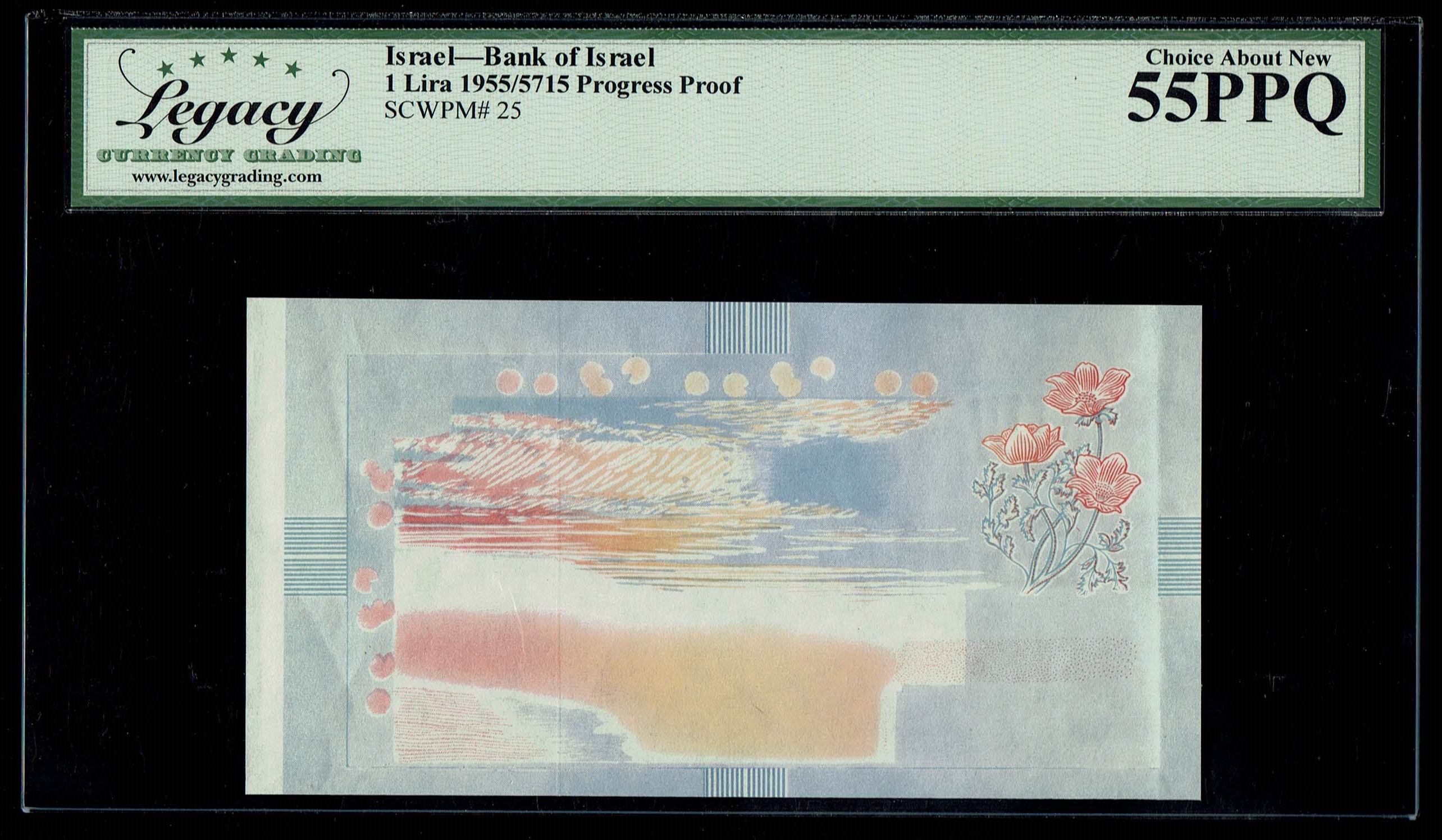 Israel - 1 Pound (Lira) 1955 - Set of 4 different progressive proof banknotes - Legacy 53, 55, 58 PPQ - 1 4