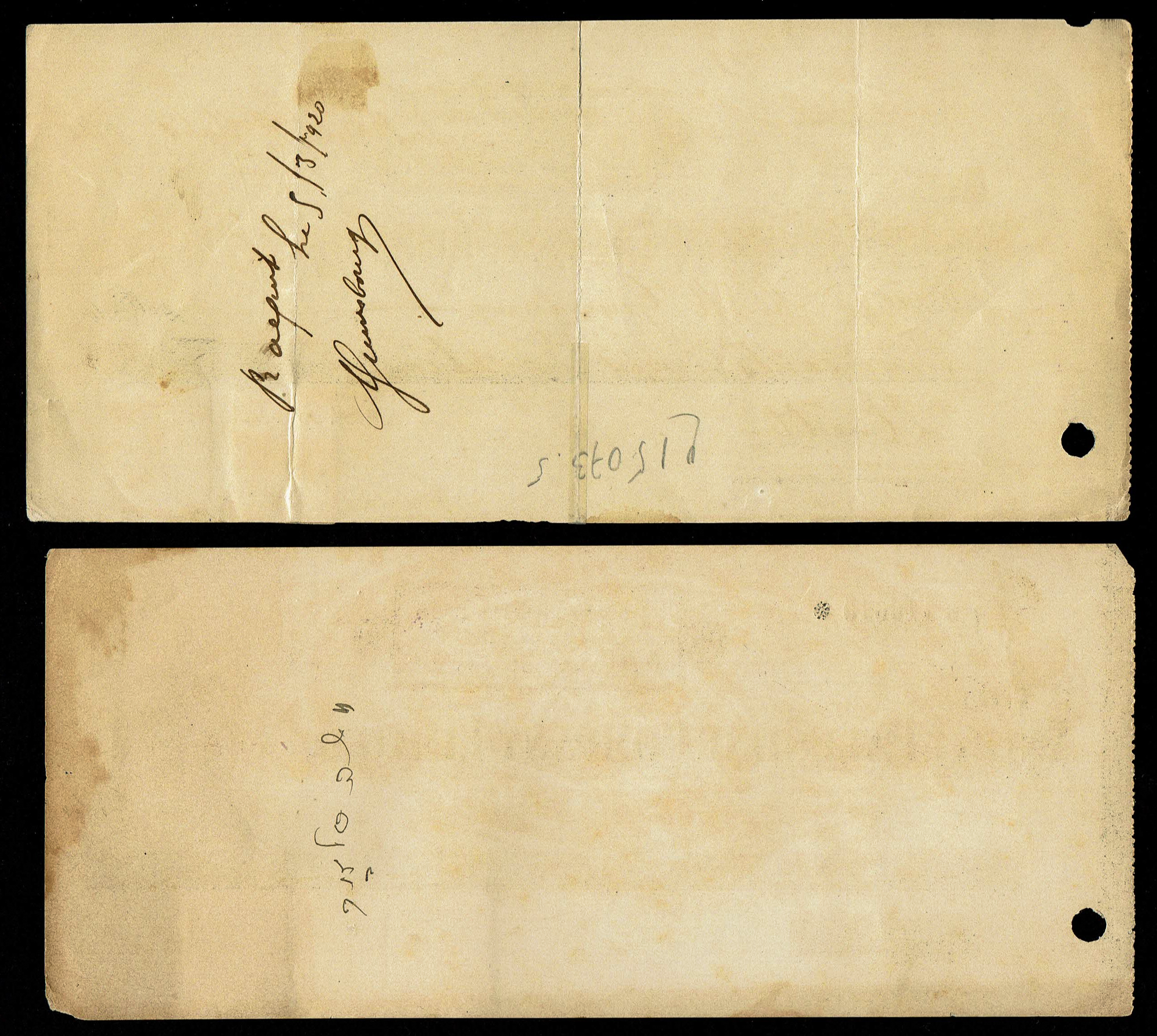 Palestine – Three Early Checks of the Anglo-Palestine Company – Third Series, 1920 – Including a Jewish ... - 1 2