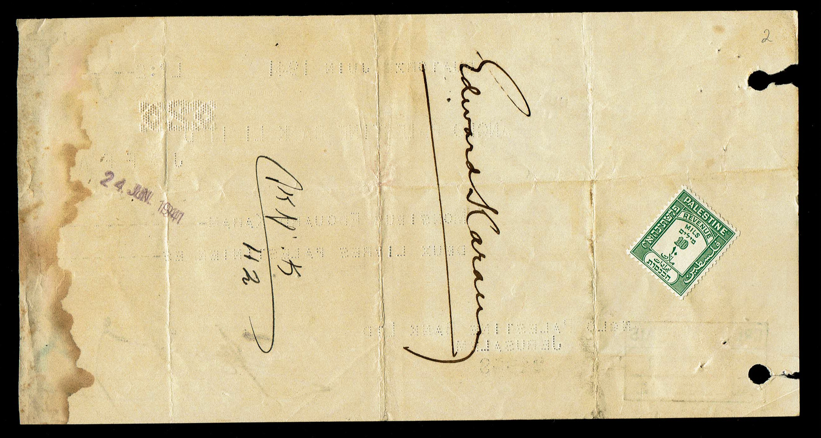 Palestine - Four Checks of the Anglo-Palestine Bank / Company - 1930s–1950s - 1 8