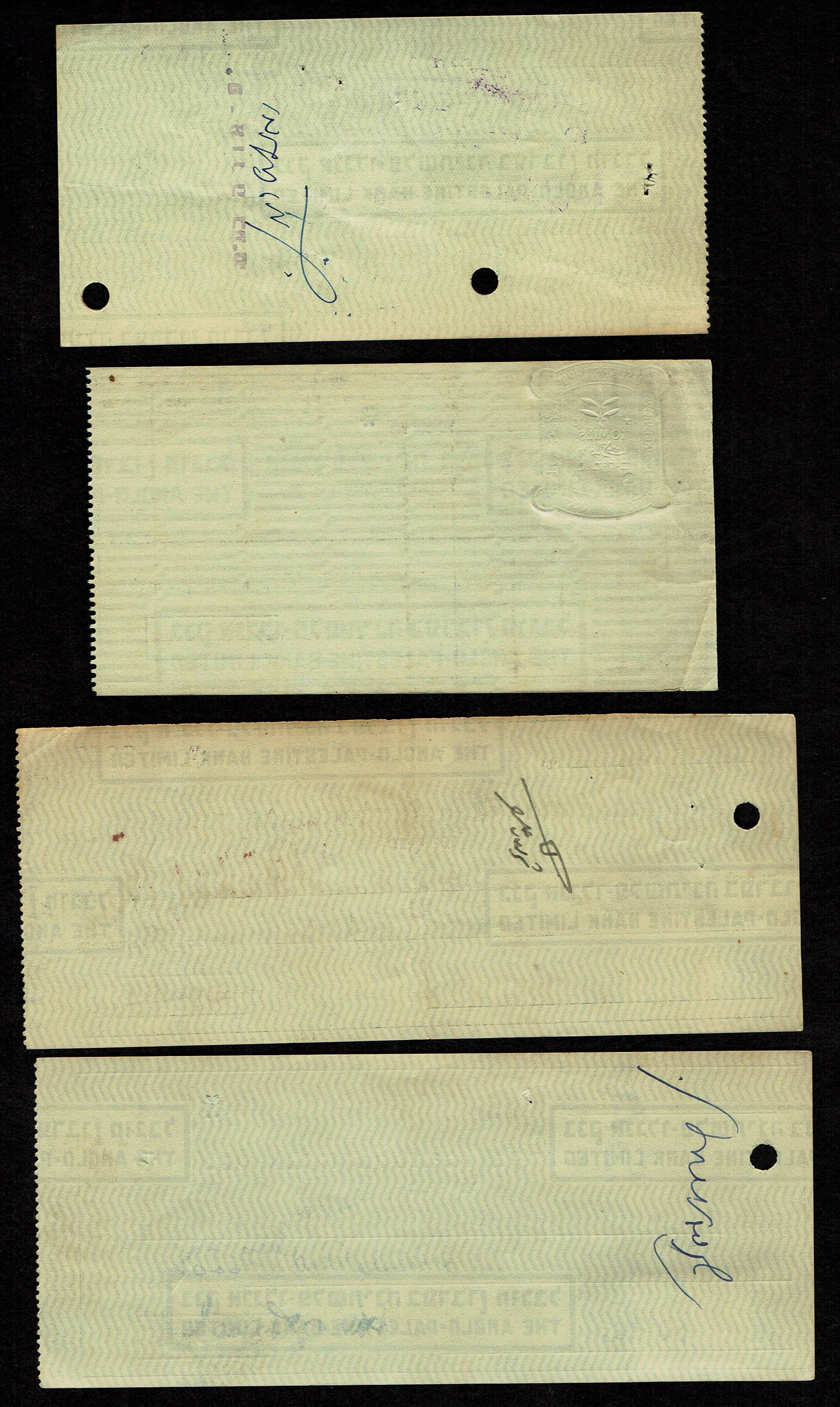 Palestine - 37 Hebrew Checks of the Anglo-Palestine Bank Ltd. - 1930s/40s - All Branches Across the Country - 1 8