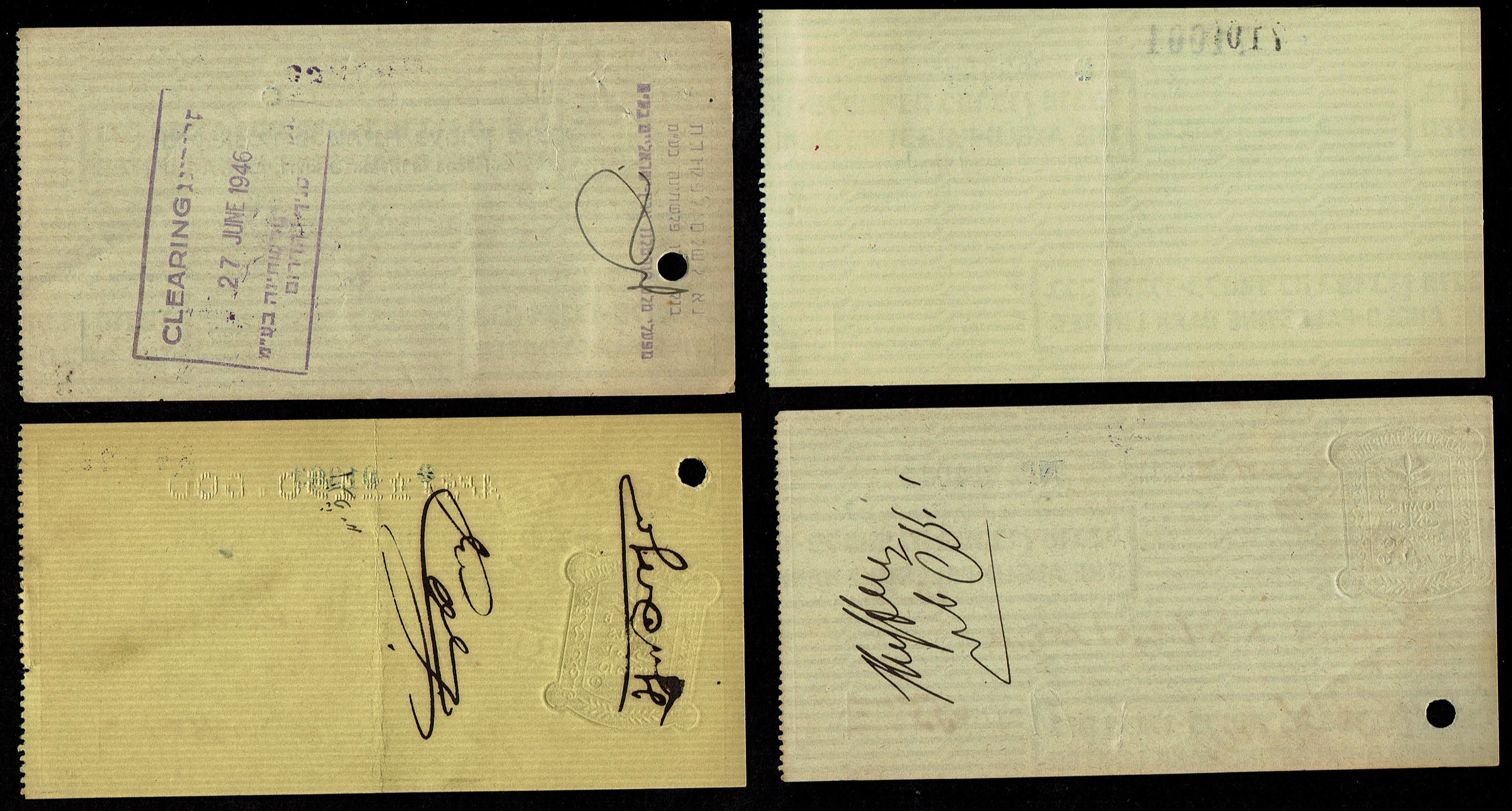 Palestine - 37 Hebrew Checks of the Anglo-Palestine Bank Ltd. - 1930s/40s - All Branches Across the Country - 1 12