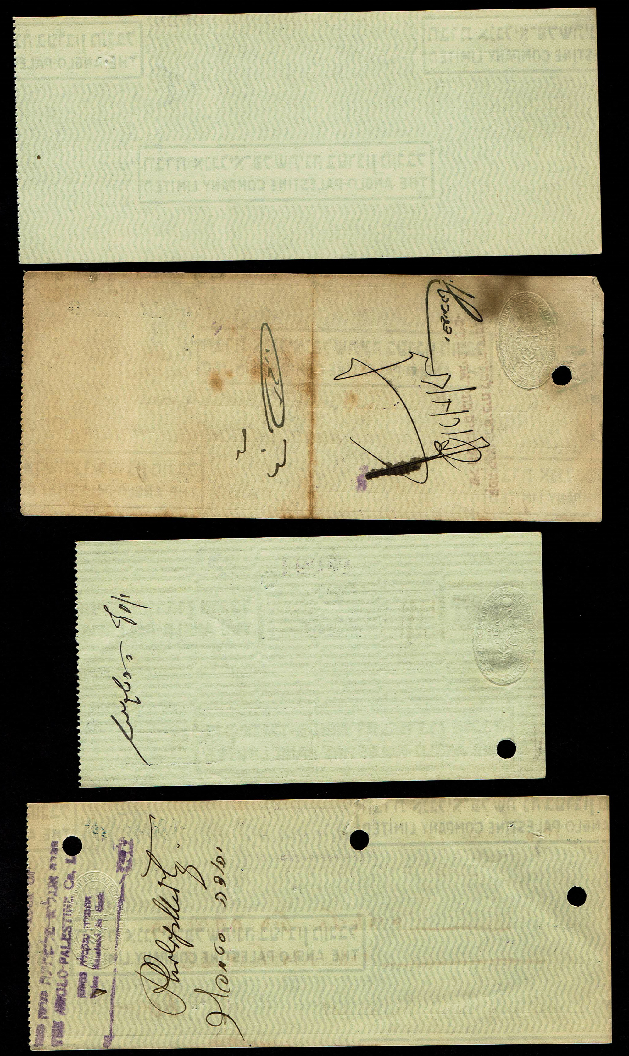 Palestine - 37 Hebrew Checks of the Anglo-Palestine Bank Ltd. - 1930s/40s - All Branches Across the Country - 1 21