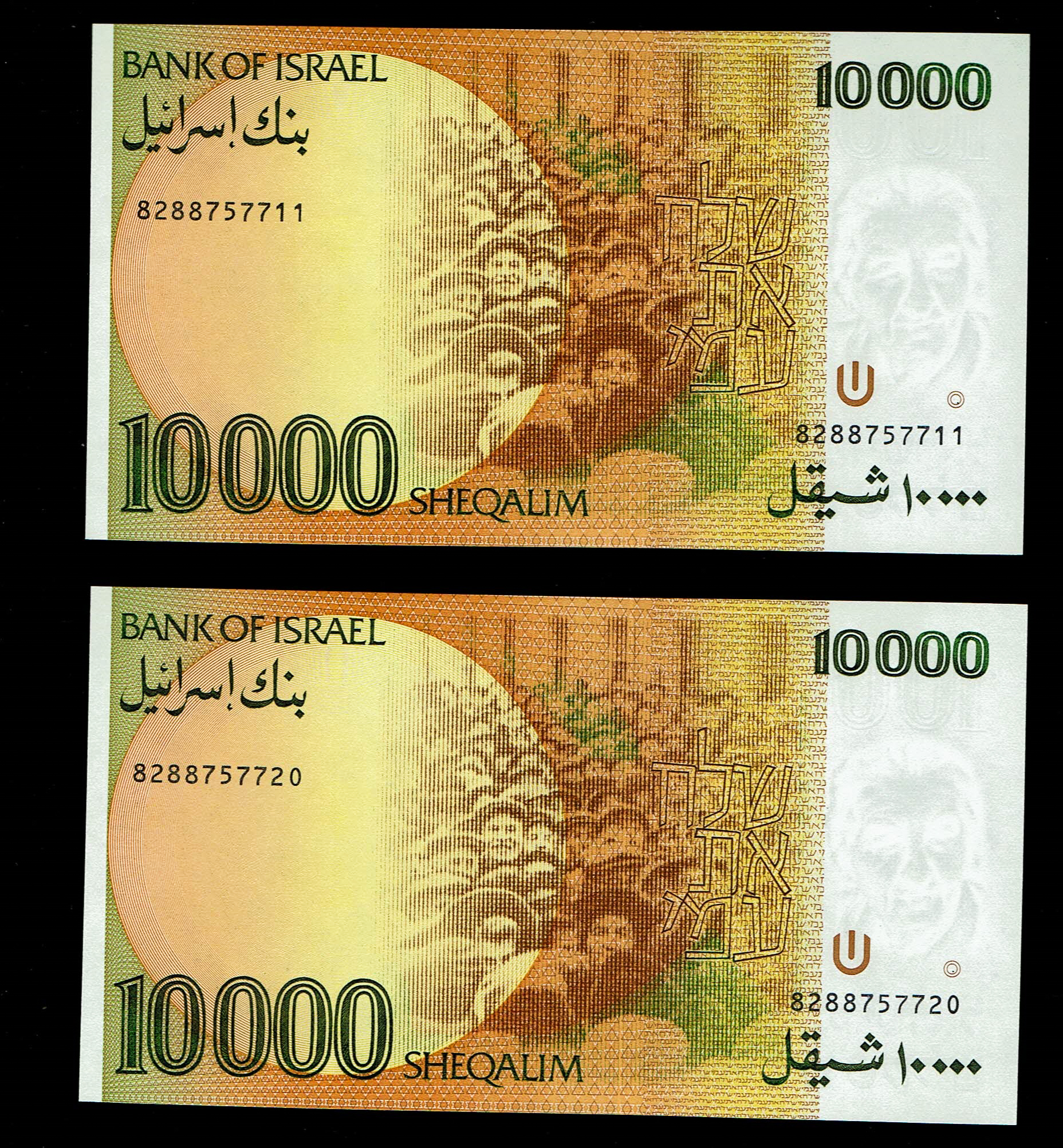 Israel - Large lot of 25 Banknotes of 1, 5 10, 50, 100, 500, 1,000, 5,000, 10,000 shekels 1978, 1982, 1983, 1984 - ... - 1 18