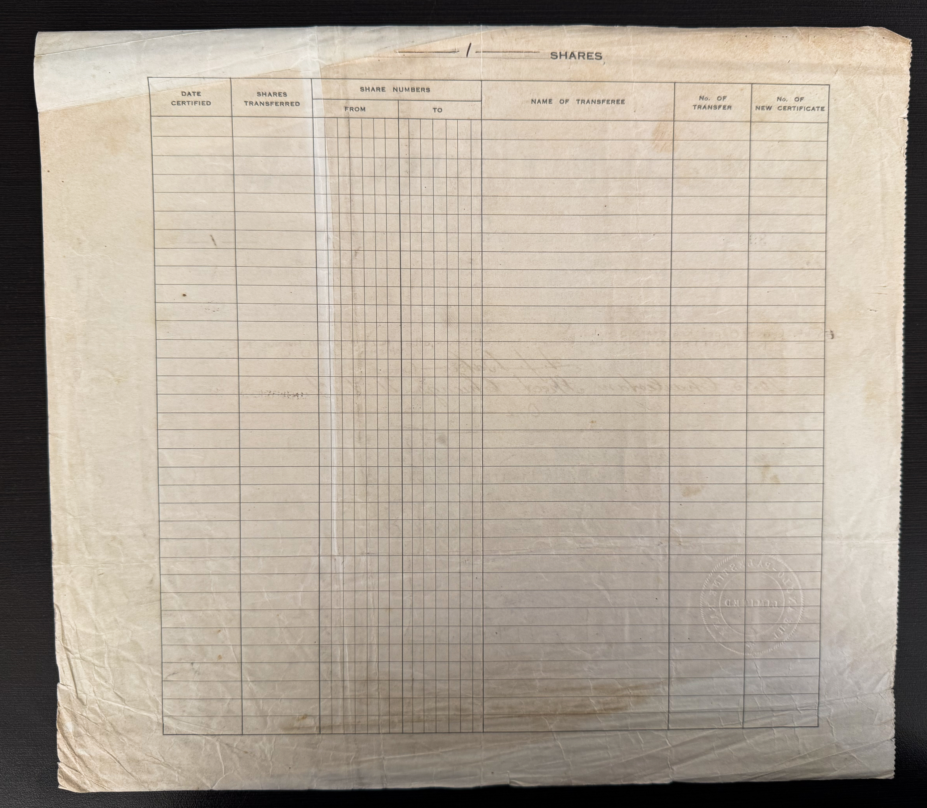 Palestine - The Anglo-Palestine Bank Ltd. Share Certificate - 1936 - Large Format - 1 1
