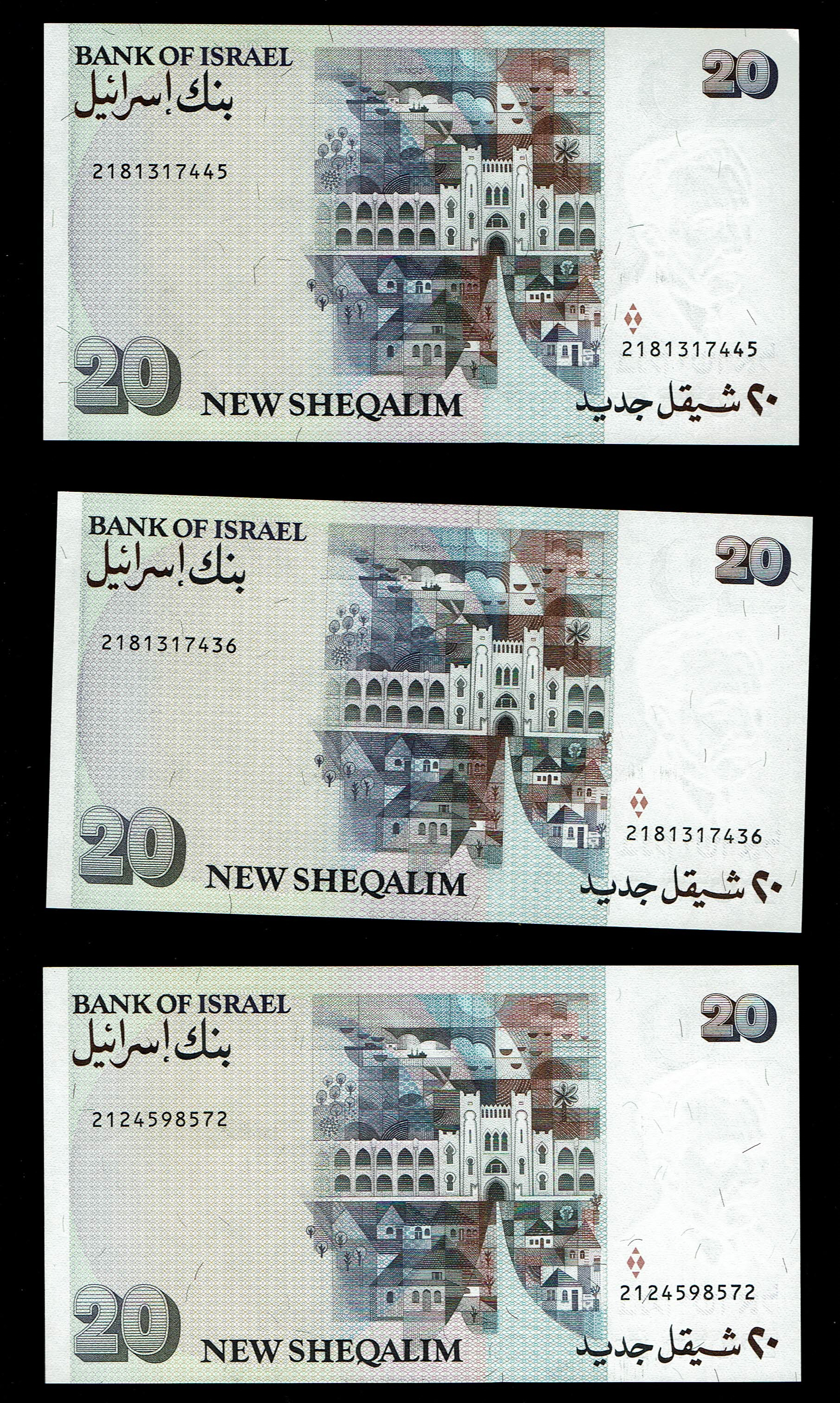 Israel - Set of 39 banknotes from the new shekel series, 1, 5, 10, 20, 50, 100 and 200 Shekels 1986, 1987, 1991 ... - 1 17