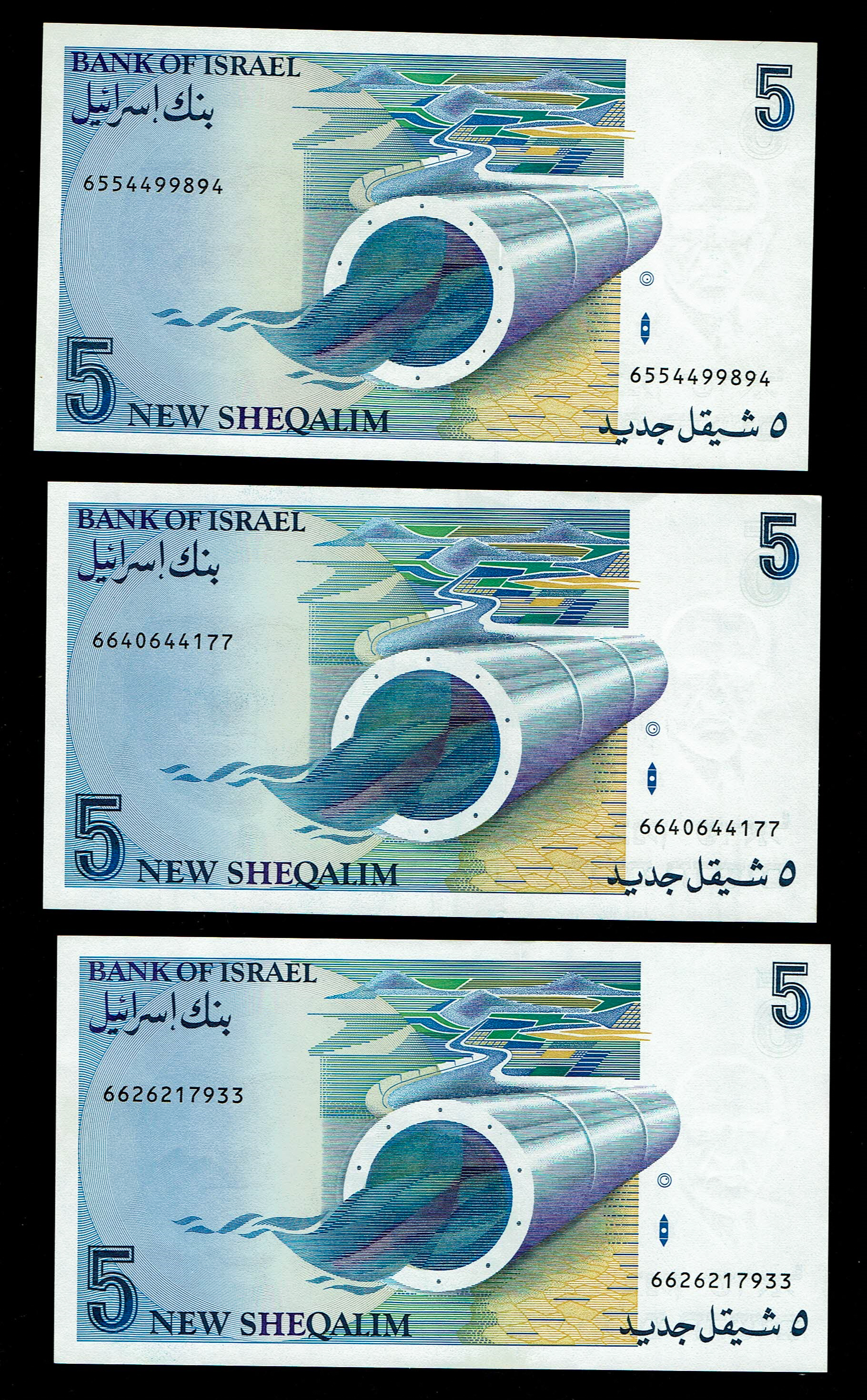 Israel - Set of 39 banknotes from the new shekel series, 1, 5, 10, 20, 50, 100 and 200 Shekels 1986, 1987, 1991 ... - 1 8