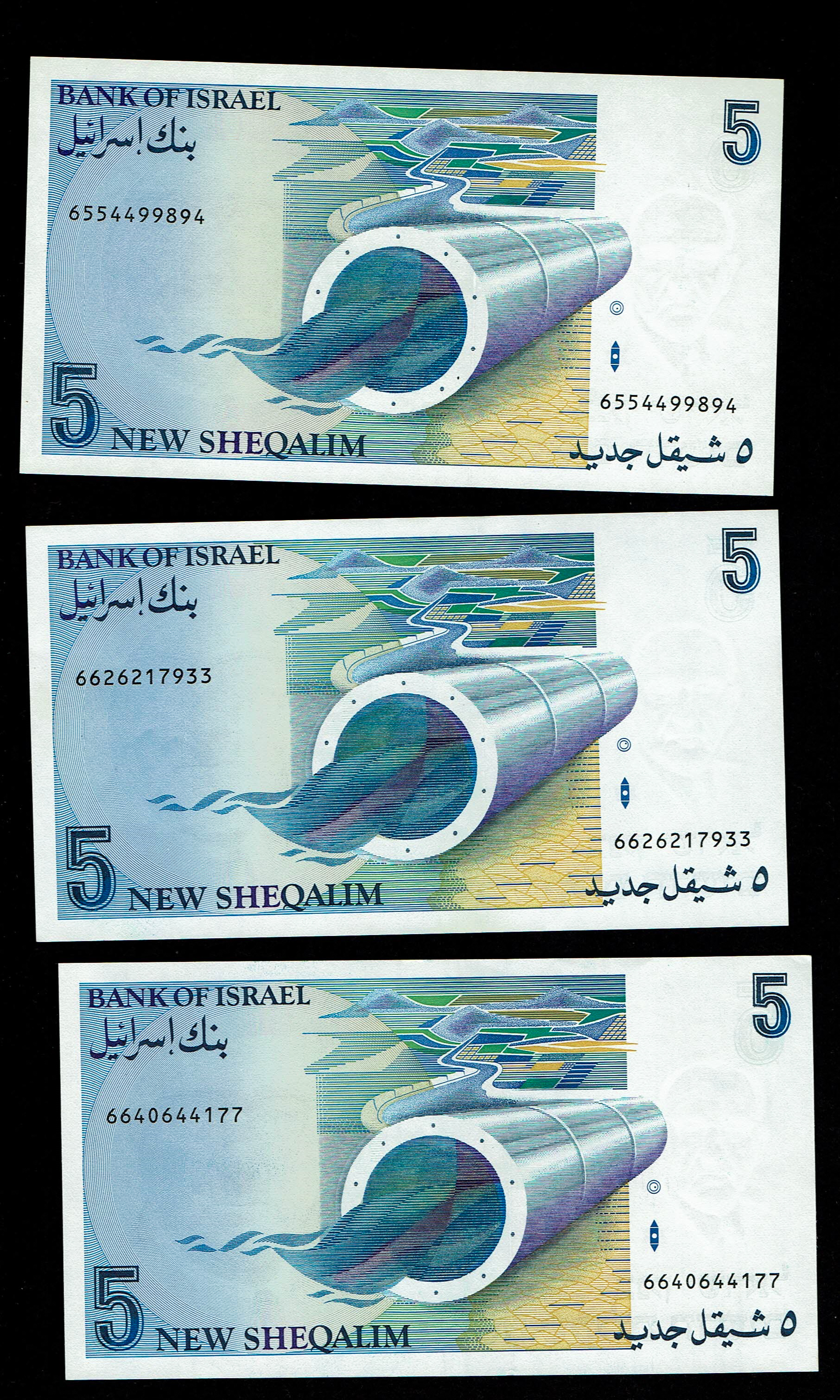 Israel - Set of 39 banknotes from the new shekel series, 1, 5, 10, 20, 50, 100 and 200 Shekels 1986, 1987, 1991 ... - 1 4