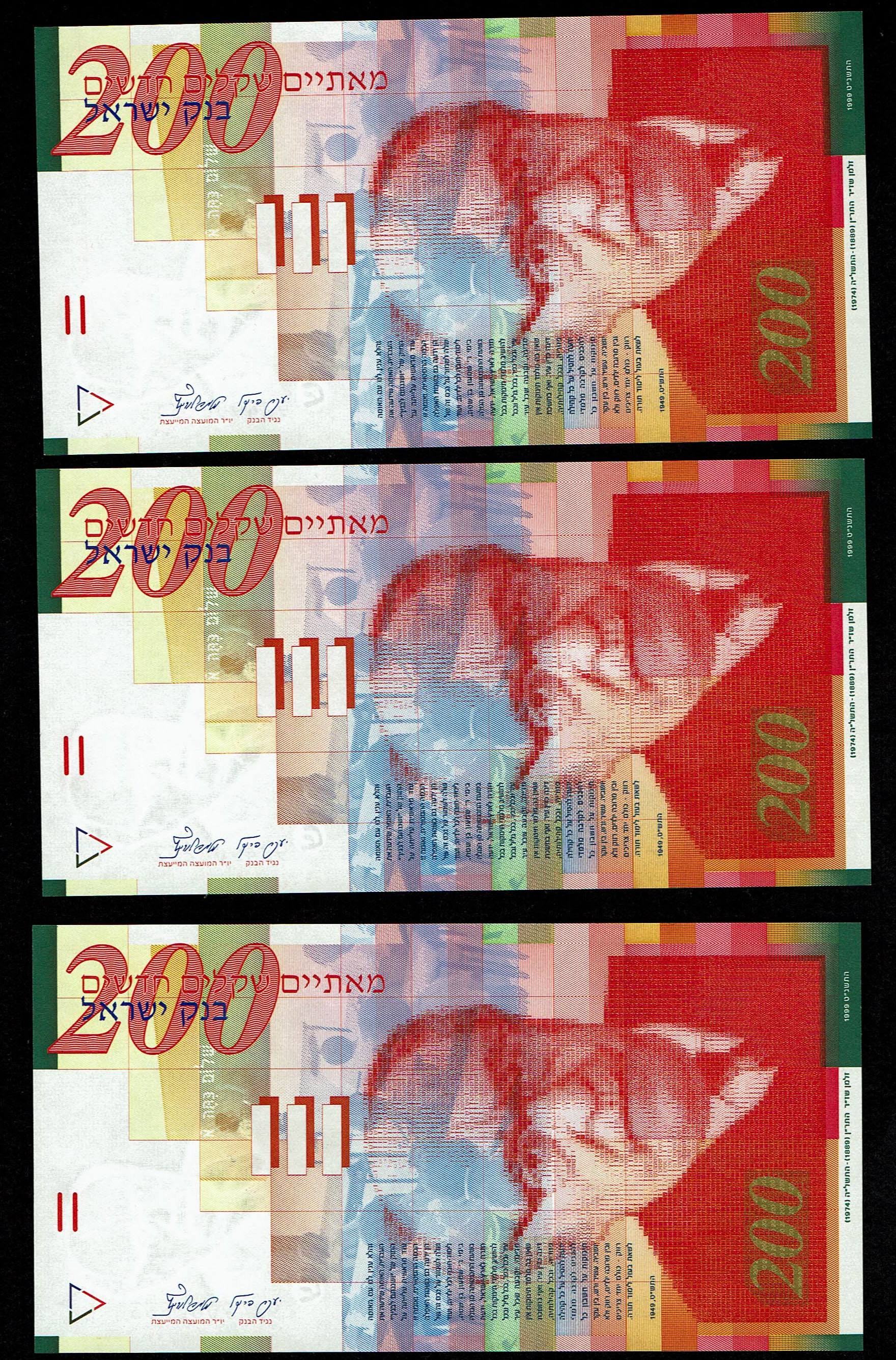 Israel - Lot of 15 Banknotes of 200 Shekels 1999, 2002, 2006, 2010, 2014 - UNC - 1 3