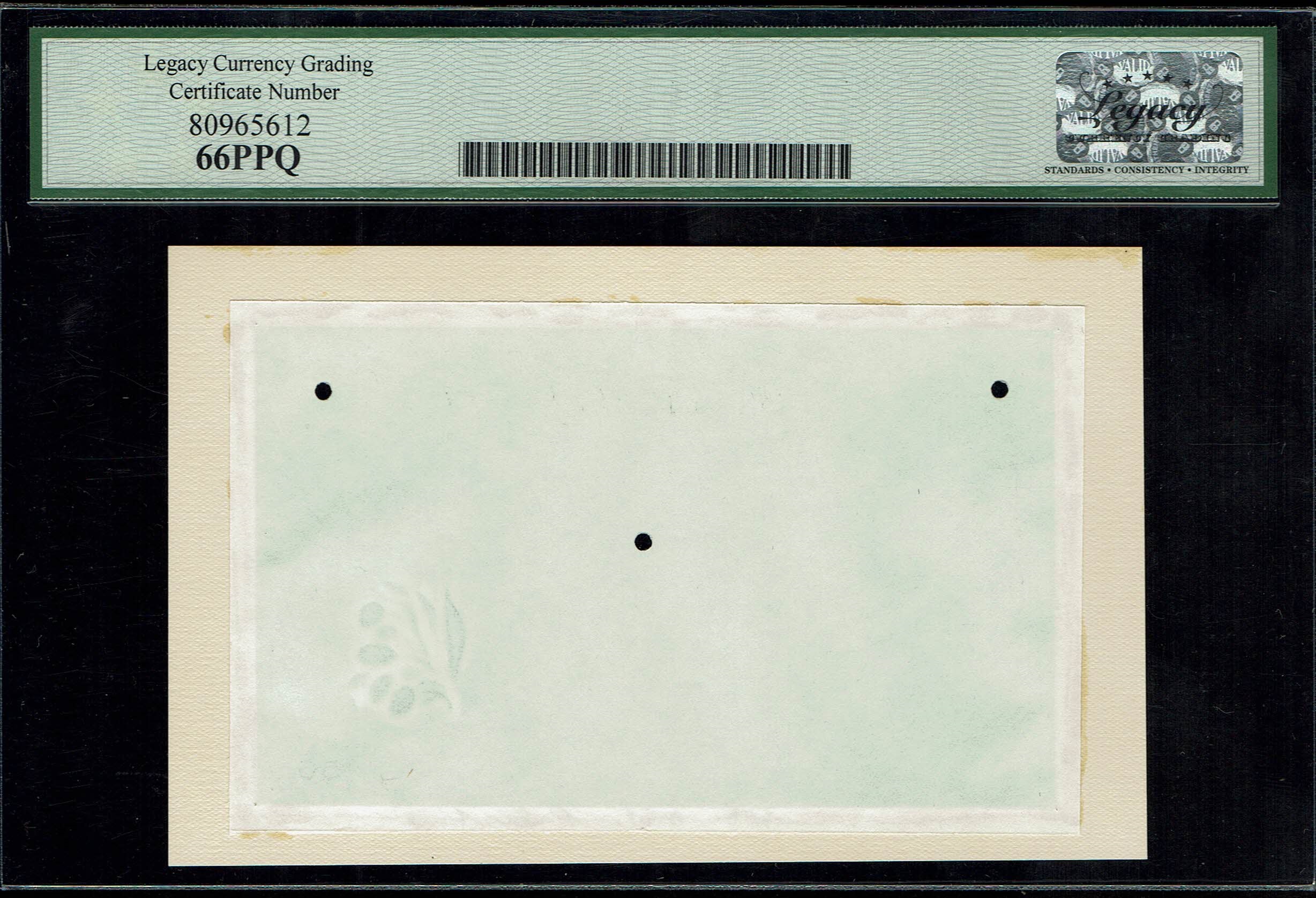 Palestine – Pair of Watermark Papers for 500 Mils and 1 Pound Banknotes – Portals Paper Archive – Legacy 65, 66 EPQ ... - 1 2