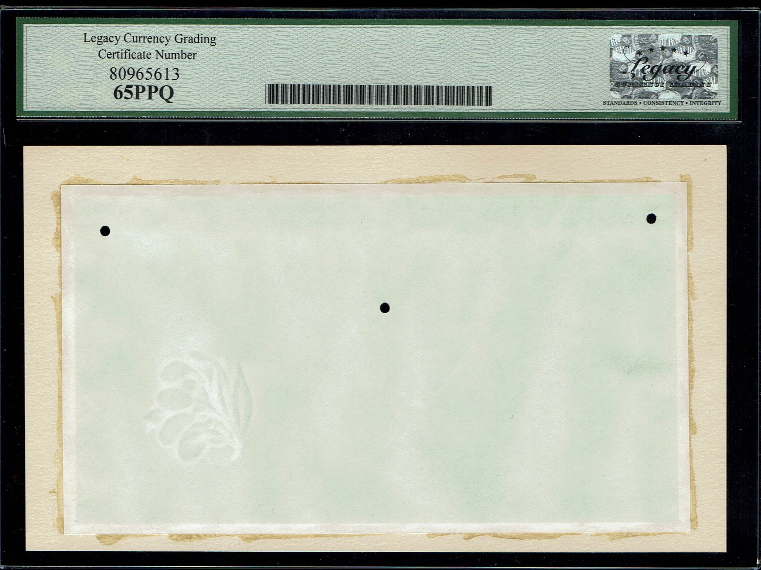 Palestine – Pair of Watermark Papers for 500 Mils and 1 Pound Banknotes – Portals Paper Archive – Legacy 65, 66 EPQ ... - 1 4