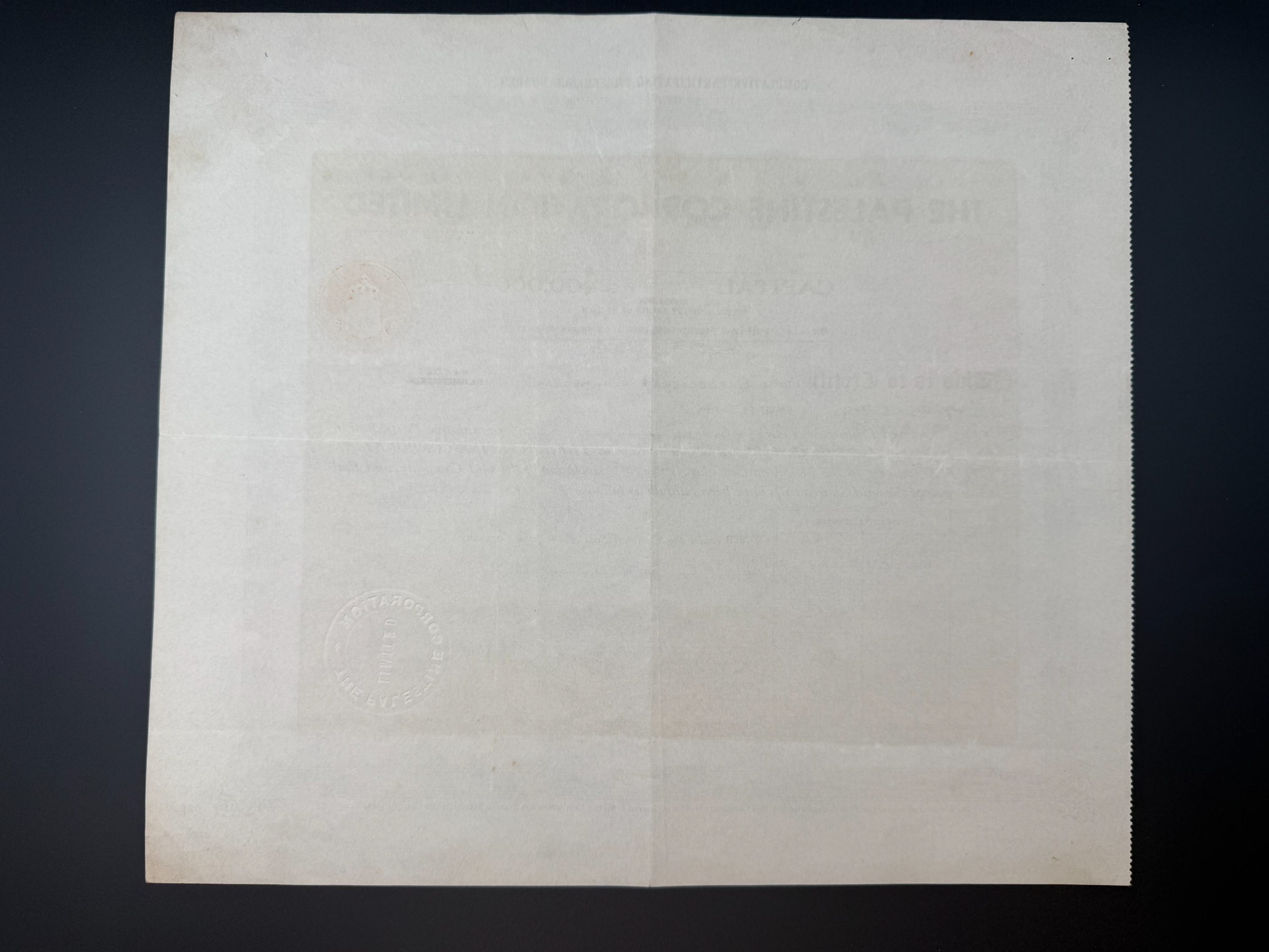 Palestine - Land of Israel Society Ltd., Bond, 800,000 pounds 1937 - 1 1