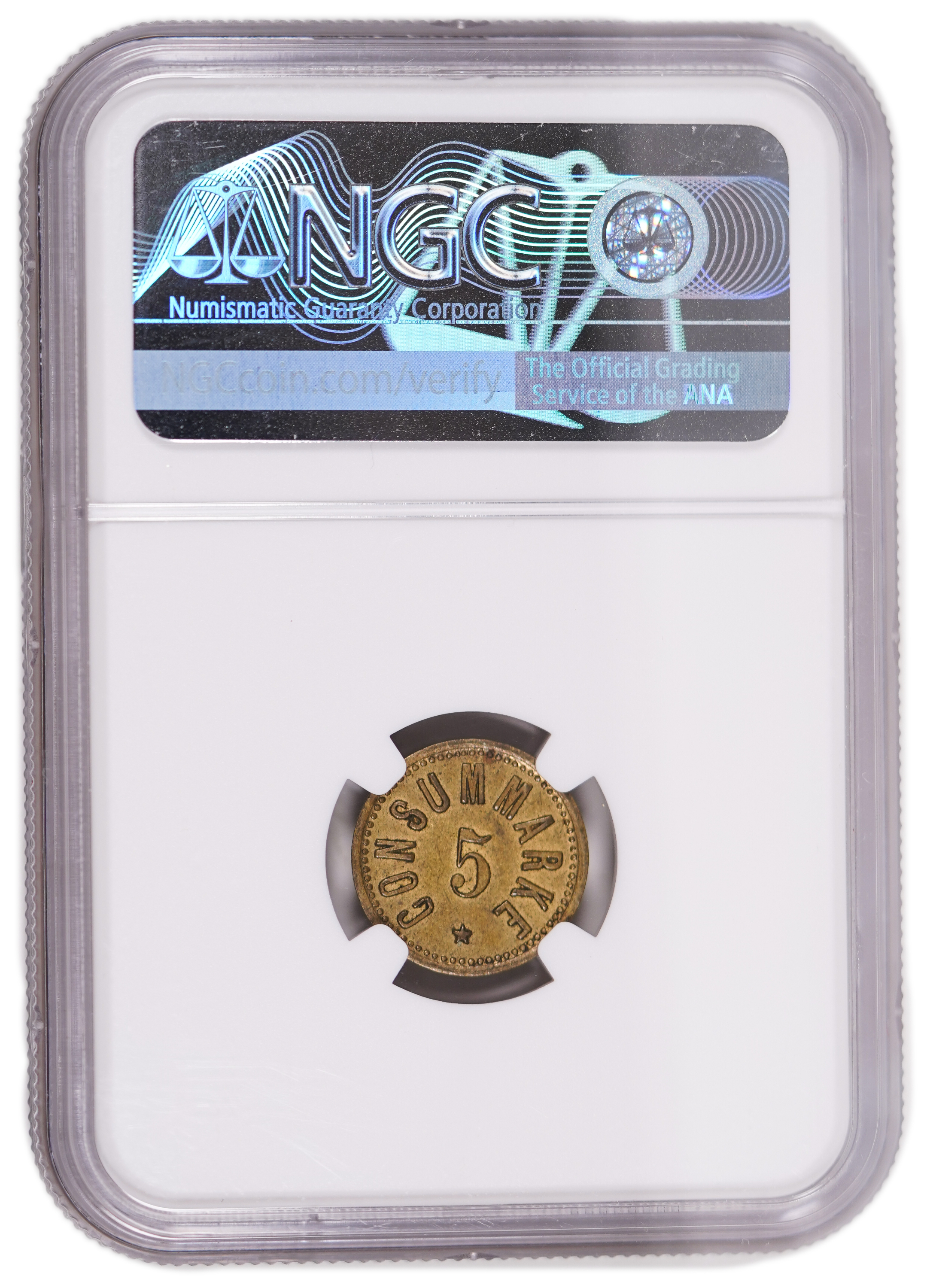 Palestine - Templar colonies token - 10 Paras 1880-1917 - Second series- Consumarke - PCGS MS 62 - Very Rare - 1 3
