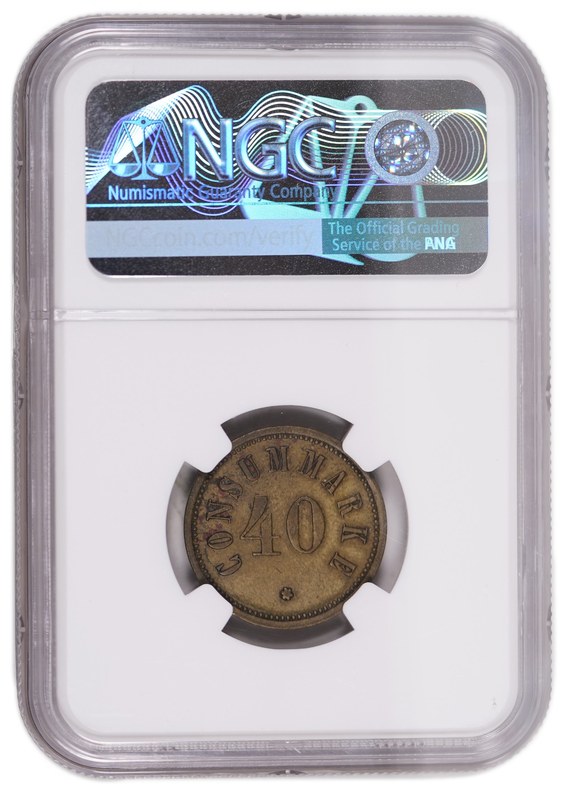 Palestine - Templar colonies token - 40 Paras 1880-1917 - Second series - NGC MS 62 - 1 3