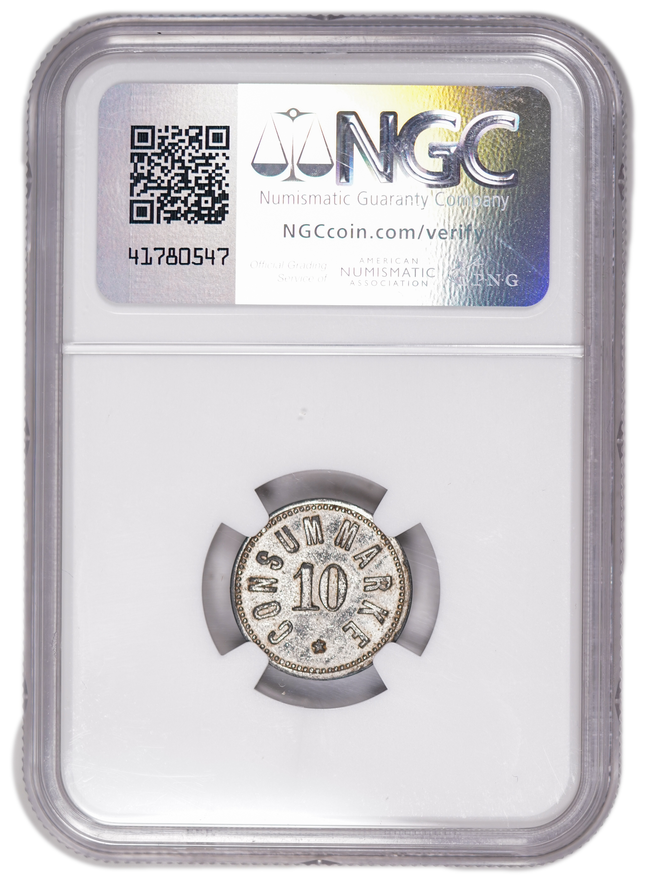 Palestine - Templar colonies token - 10 Paras 1880-1917 - Third series - NGC MS 62 - Rare - 1 3