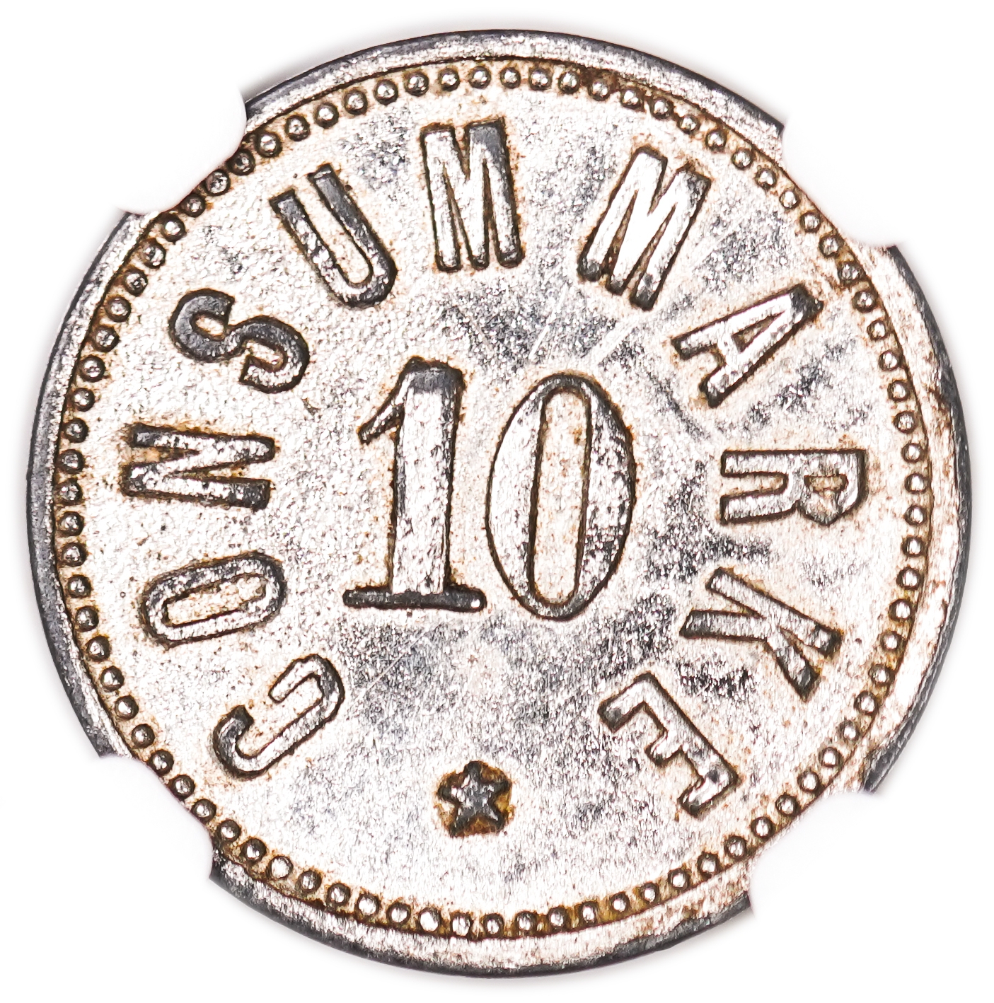 Palestine - Templar colonies token - 10 Paras 1880-1917 - Third series - NGC MS 62 - Rare