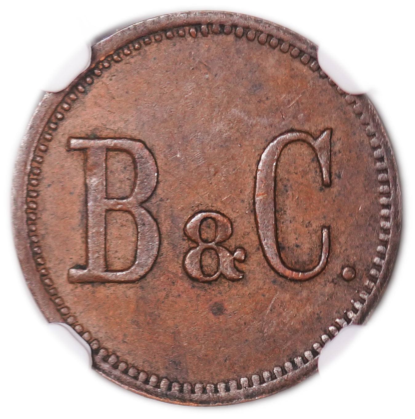 Palestine - Templar colonies tokens - 1/8 Para 1880-1917 - B&C (Breisch & Gesellschaft) - Very Rare - NGC AU 58 - 1 1