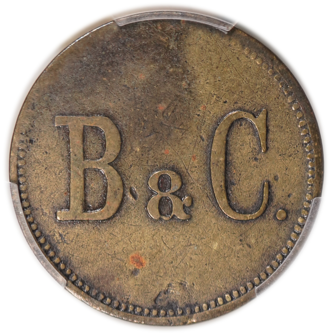 Palestine - Templar colonies tokens - 1/4 Para 1880-1917 - Small B&C (Breisch & Gesellschaft) - Very Rare - PCGS VF 30 - 1 1