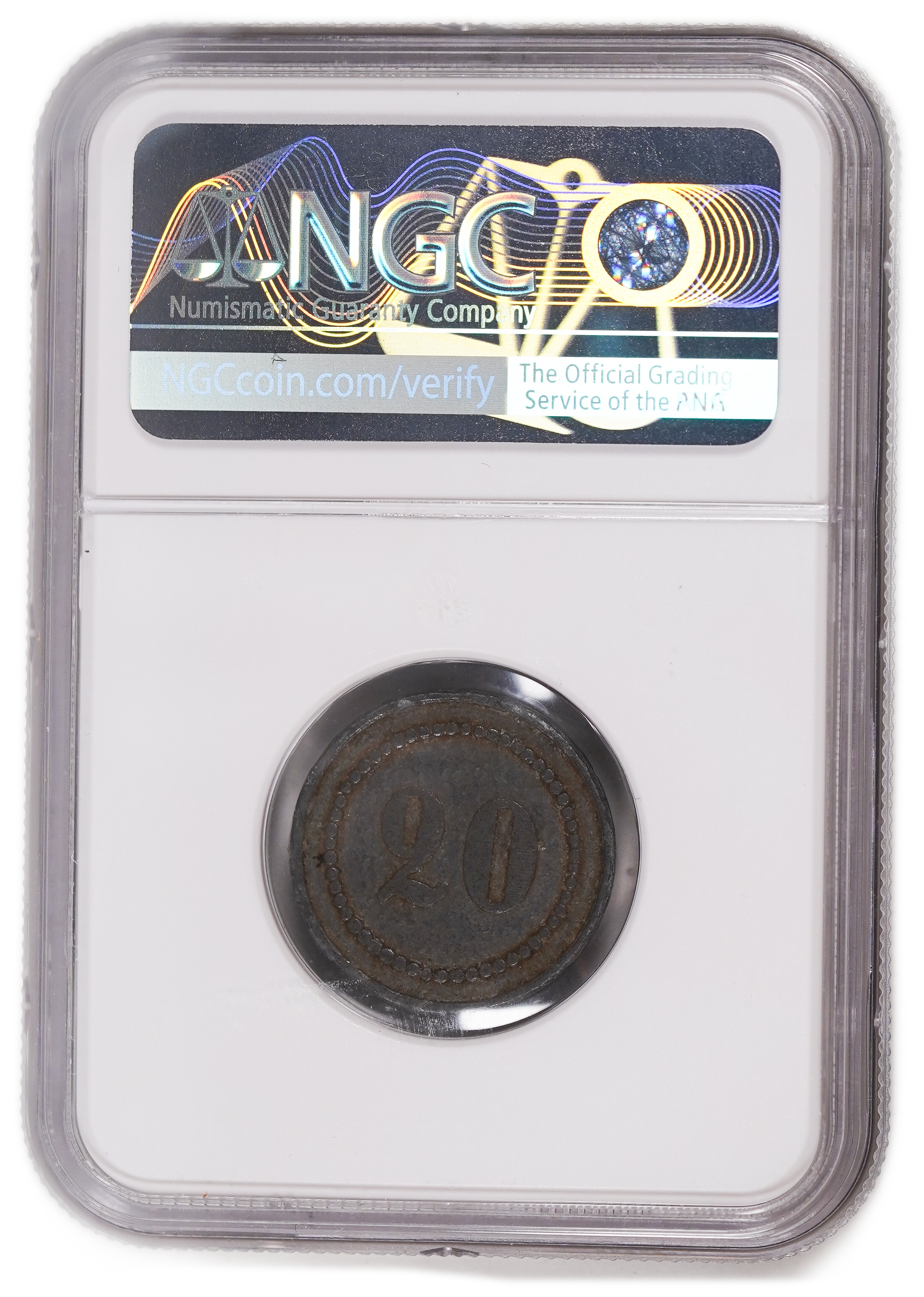 Palestine - Haifa - 20 Para 1900'-1920' Token - J. Pross - NGC VF DETAILS - Extremely Rare - 1 3