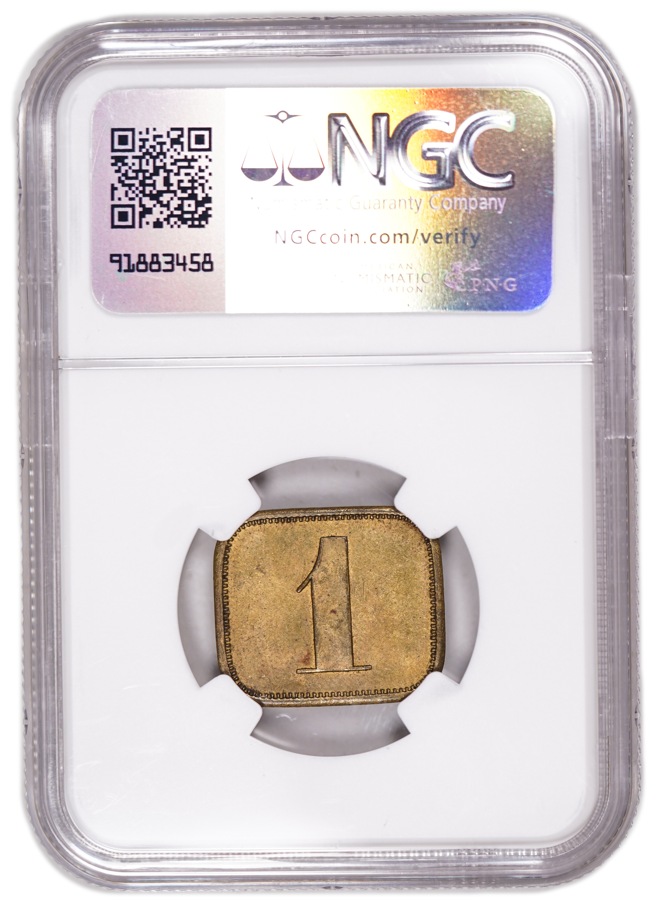 Palestine - Templar Colony Token - 1 Para / Piastre 1880' - NGC MS 62 - 1 3