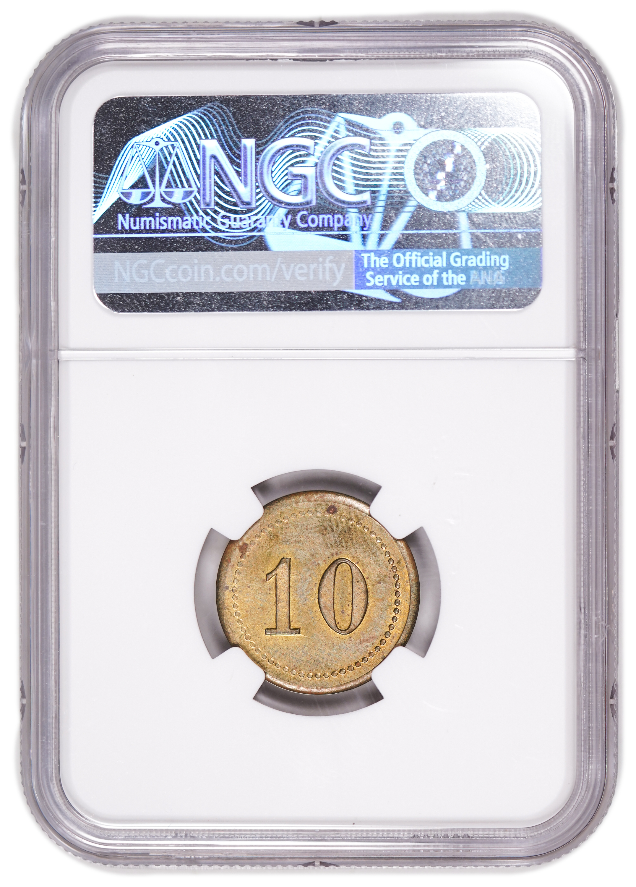 Palestine - Cafe werner token - 10 MIls 1930', bronze - NGC MS 63 BN - Rare in this high grade - 1 3