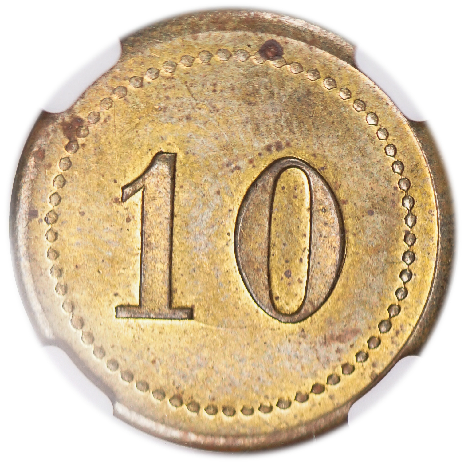 Palestine - Cafe werner token - 10 MIls 1930', bronze - NGC MS 63 BN - Rare in this high grade
