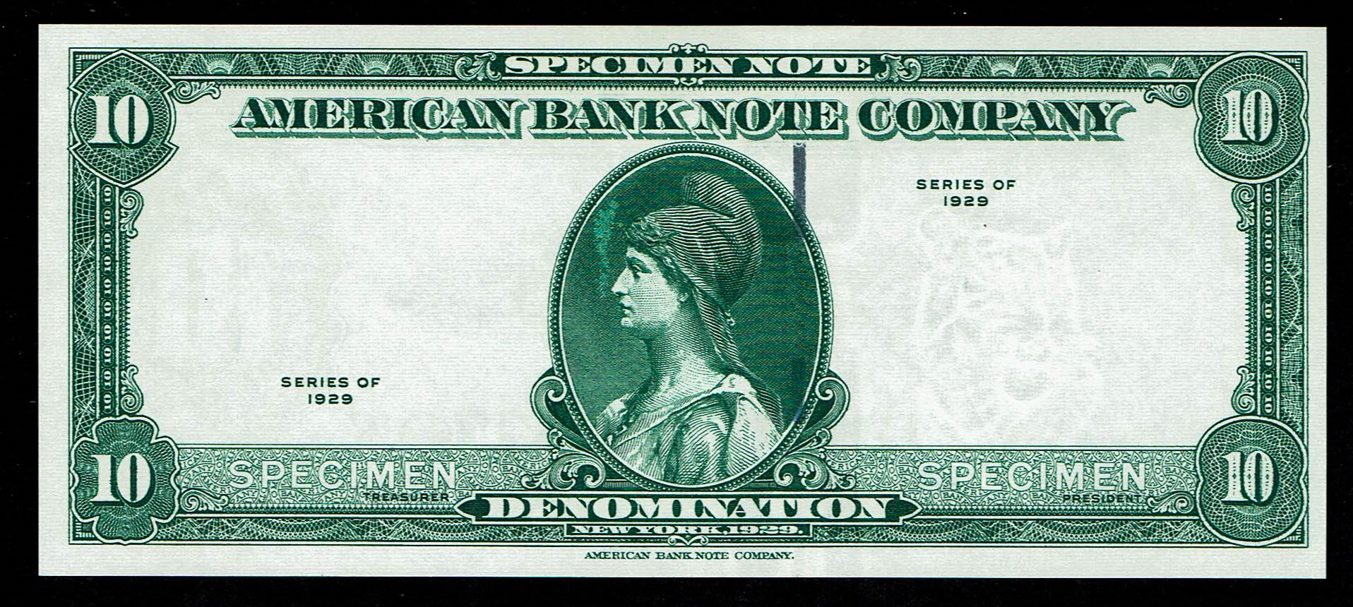 USA – 10 Dollars, 10 Units 1929 – SPECIMEN NOTE – UNC - 1 0