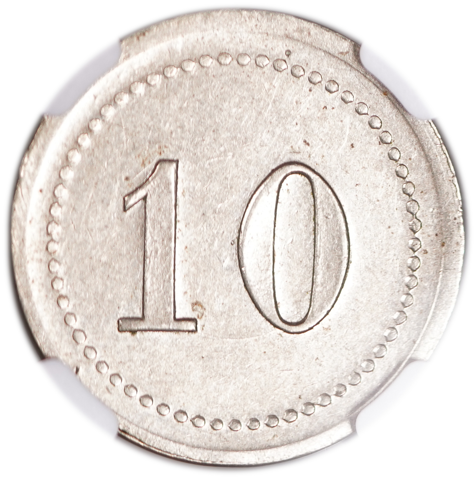Palestine - Cafe werner token - 10 MIls 1930', bronze, copper-nickel - NGC MS 61