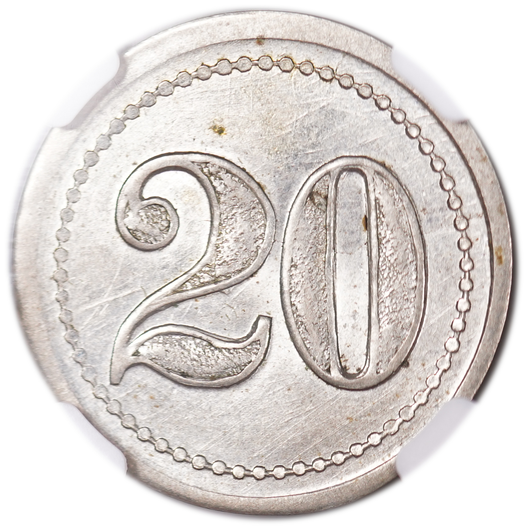 Palestine - Cafe werner token - 20 MIls 1930', bronze, copper-nickel - NGC MS 63