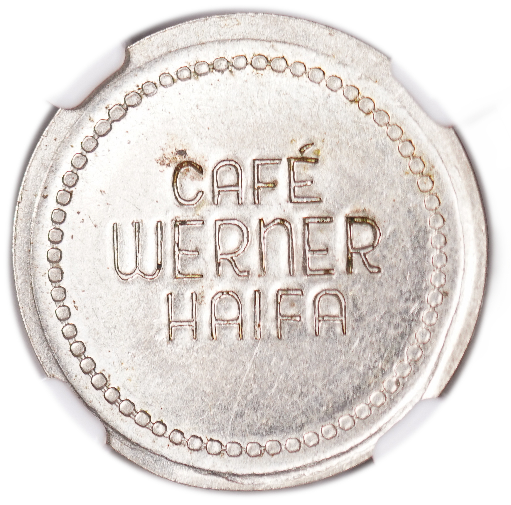 Palestine - Cafe werner token - 20 MIls 1930', bronze, copper-nickel - NGC MS 63 - 1 1